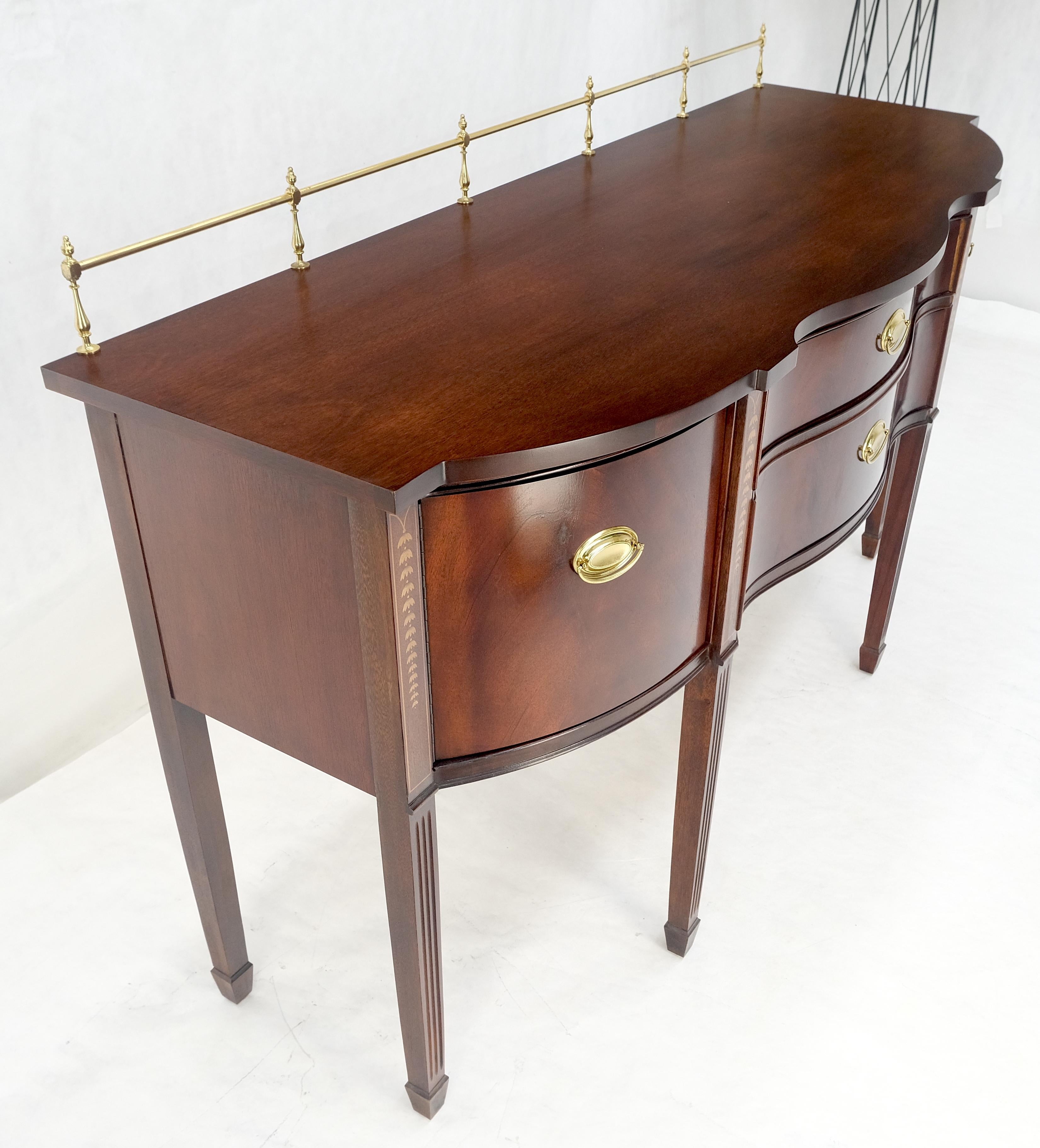 MINT Brass Gallery Crotch Mahogany Serpentine Front Federal Sideboard Thomasvill For Sale 5