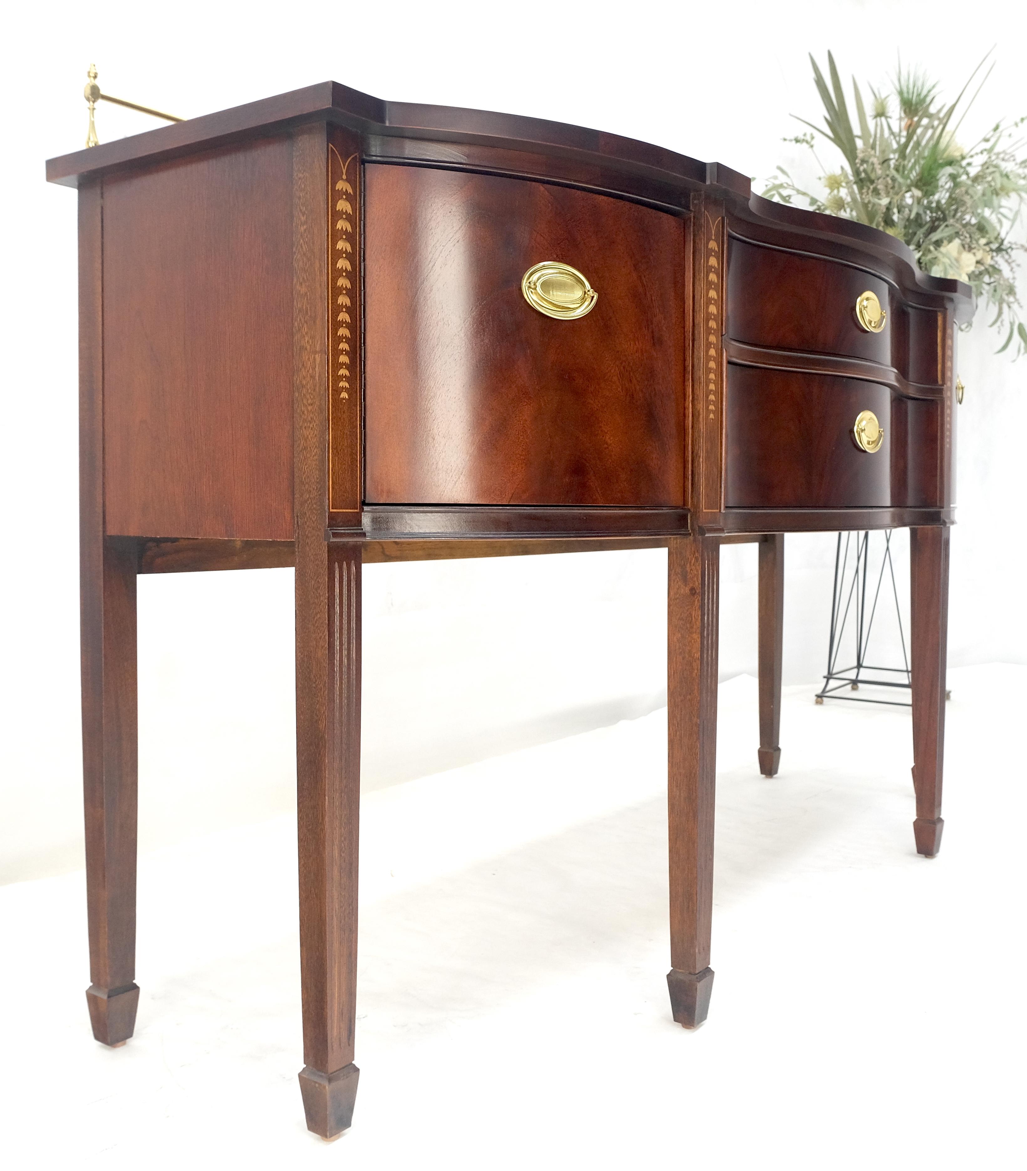 MINT Brass Gallery Crotch Mahogany Serpentine Front Federal Sideboard Thomasvill For Sale 6