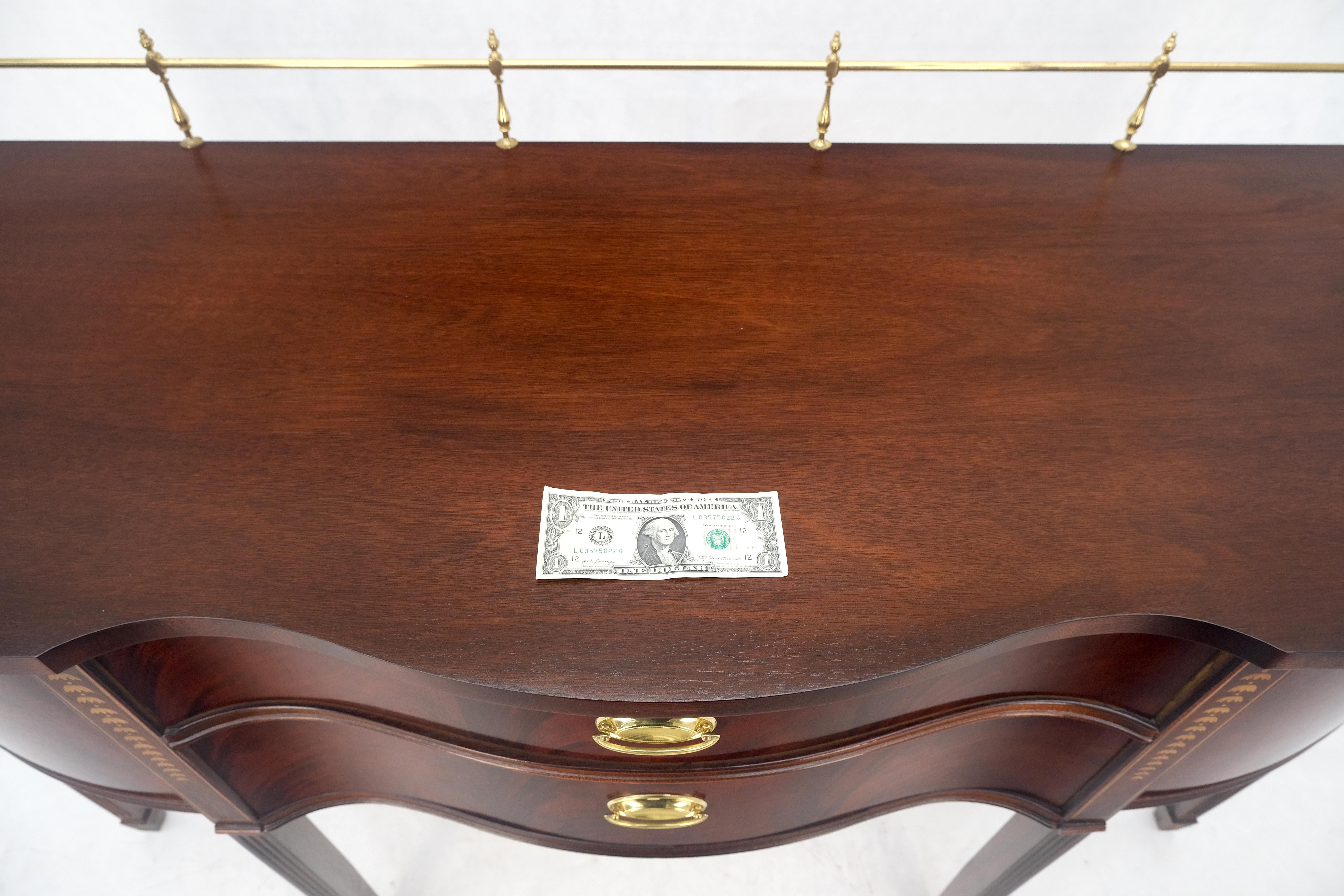 MINT Brass Gallery Crotch Mahogany Serpentine Front Federal Sideboard Thomasvill For Sale 7