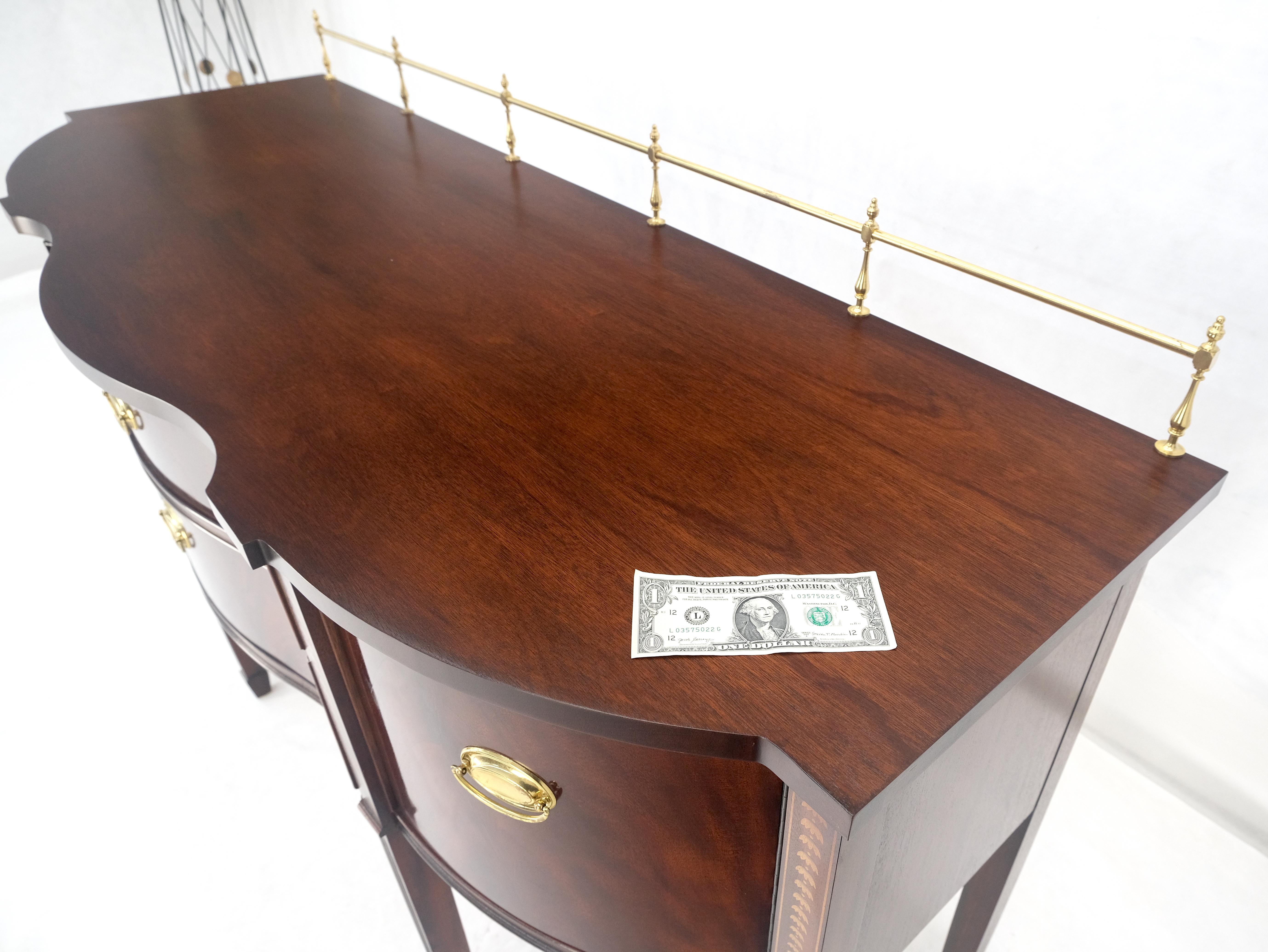 MINT Brass Gallery Crotch Mahogany Serpentine Front Federal Sideboard Thomasvill For Sale 8
