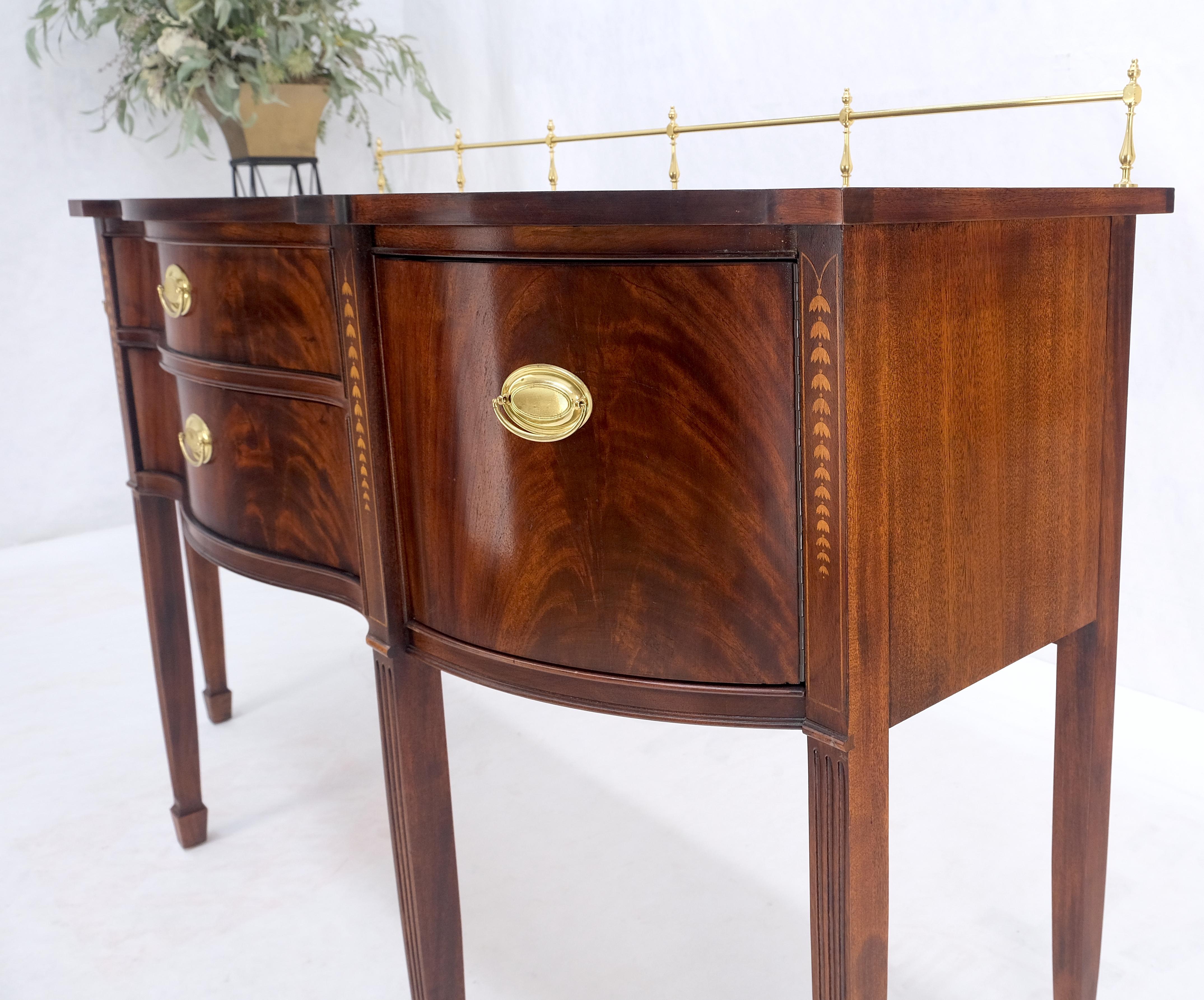 MINT Brass Gallery Crotch Mahogany Serpentine Front Sideboard Federal by Thomasville.