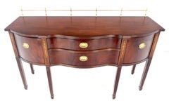 MINT Brass Gallery Crotch Mahogany Serpentine Front Federal Sideboard Thomasvill