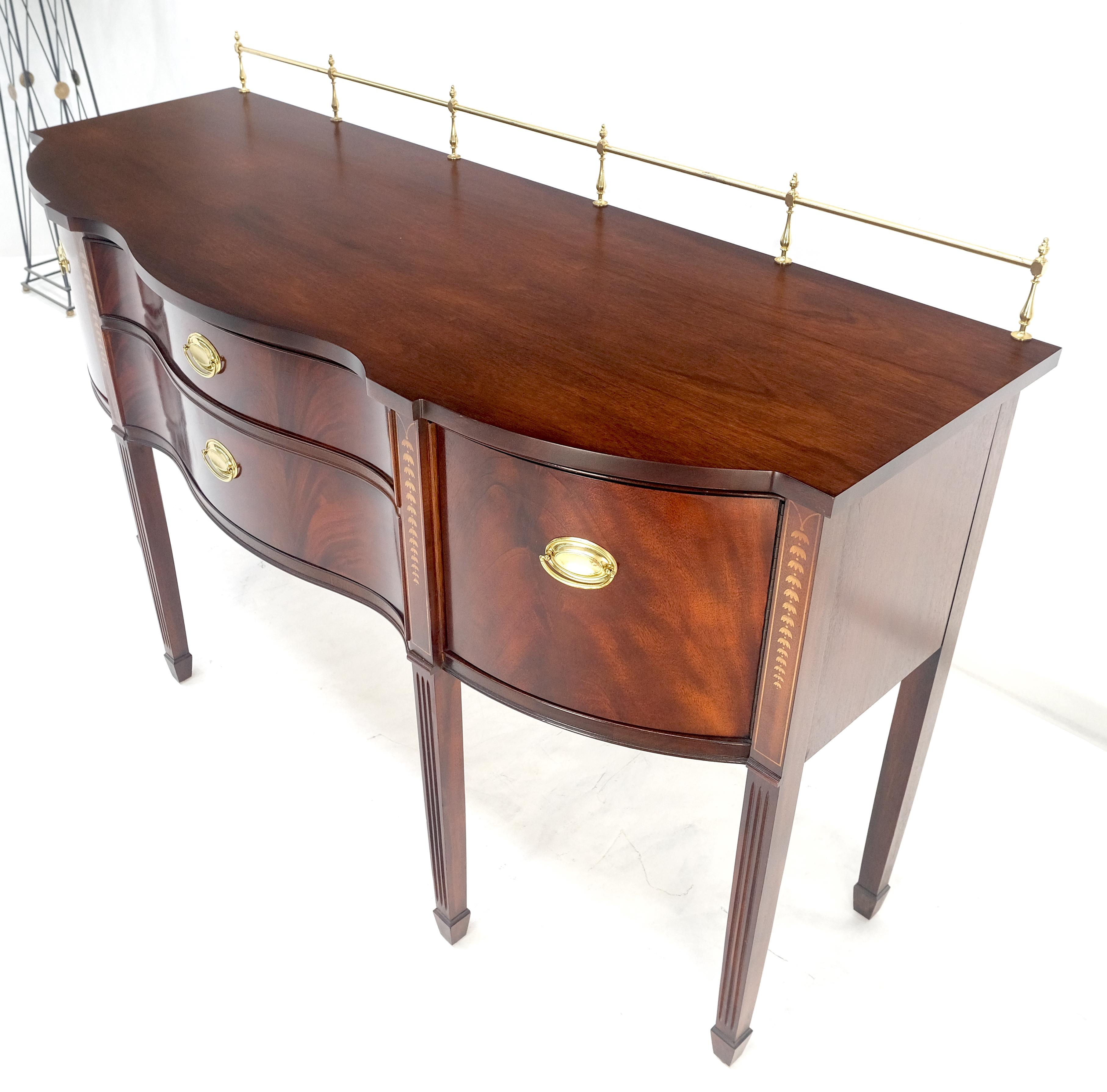 MINT Brass Gallery Crotch Mahogany Serpentine Front Federal Sideboard Thomasvill For Sale 1
