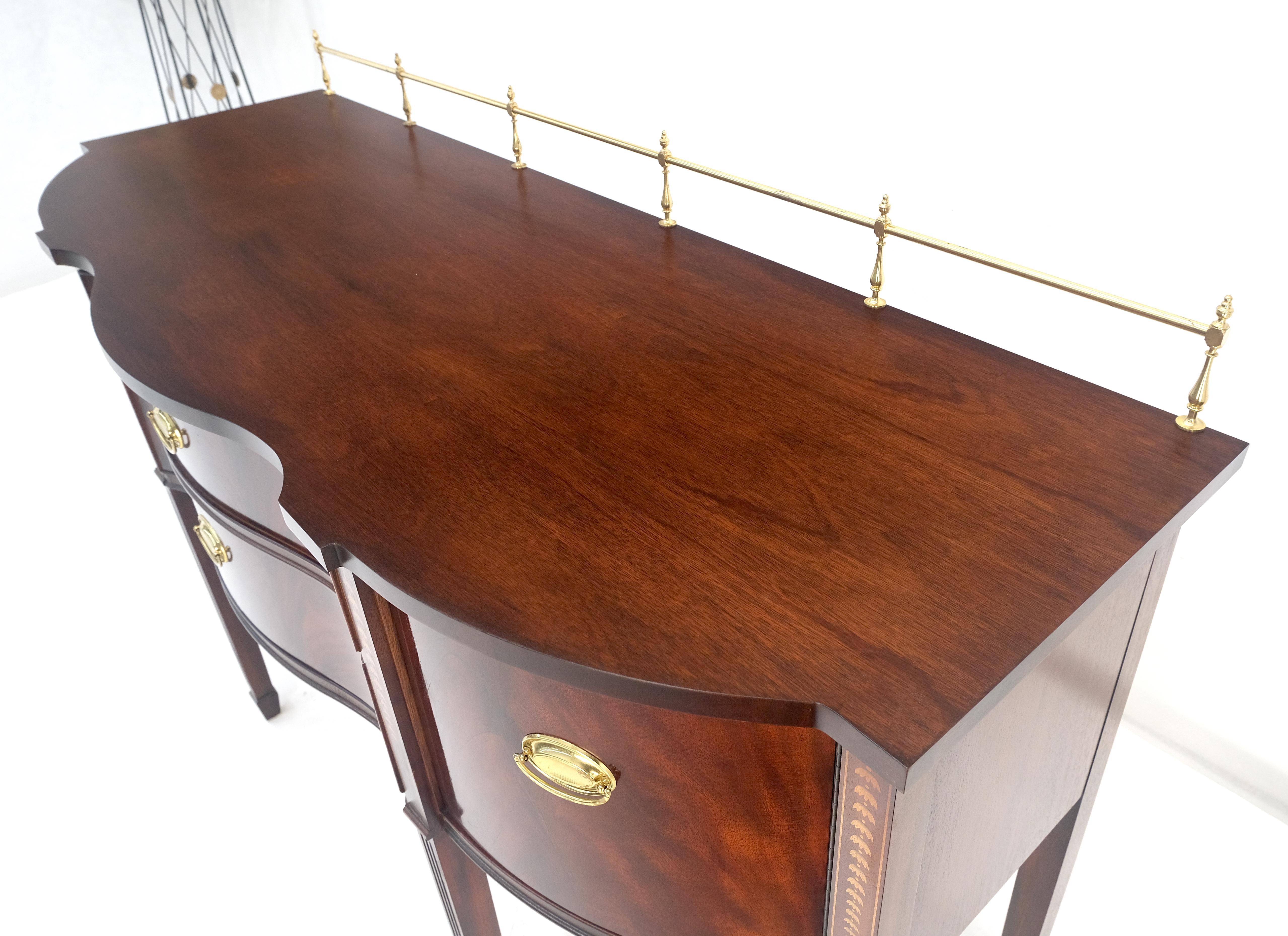 MINT Brass Gallery Crotch Mahogany Serpentine Front Federal Sideboard Thomasvill For Sale 3