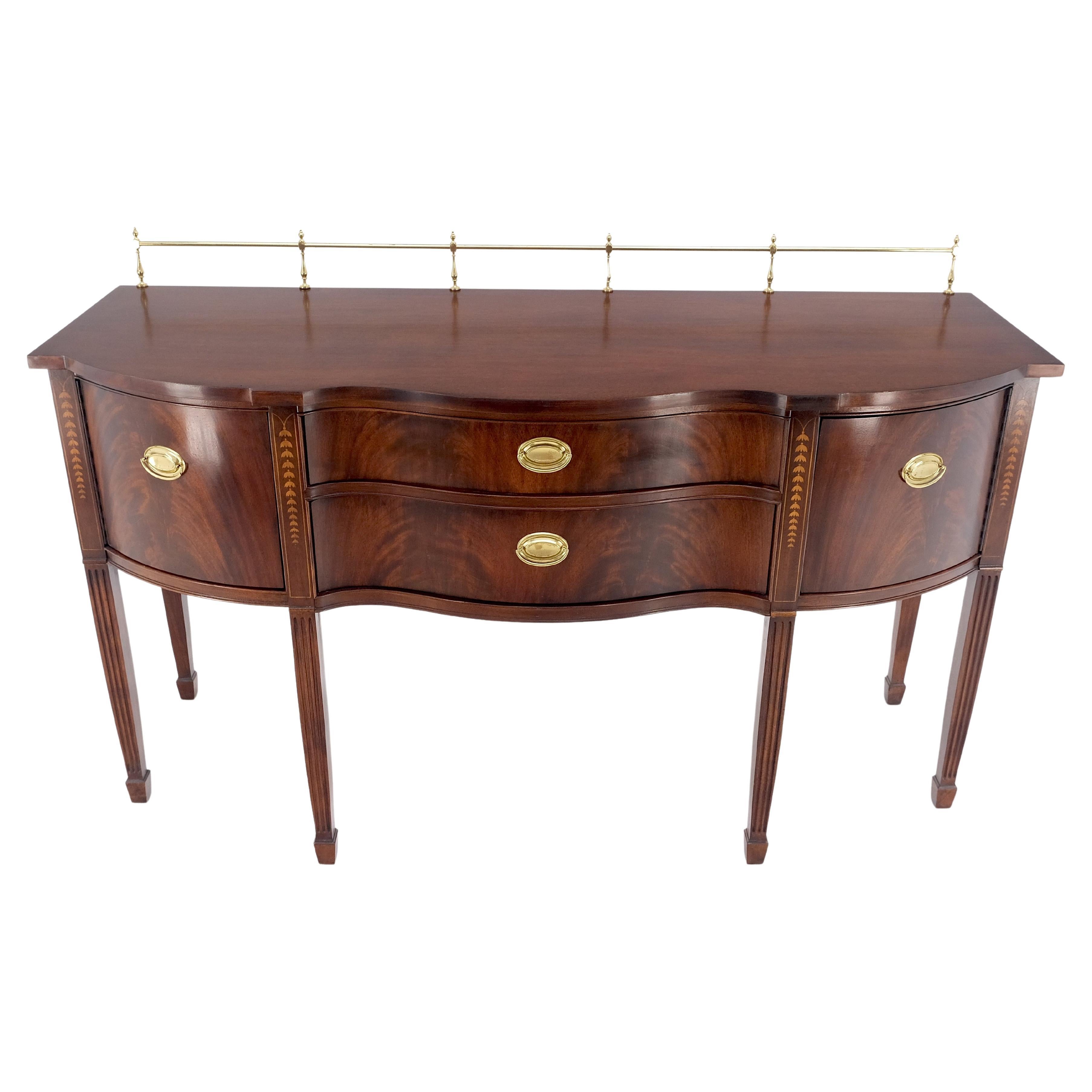 MINT Brass Gallery Crotch Mahogany Serpentine Front Federal Sideboard Thomasvill For Sale