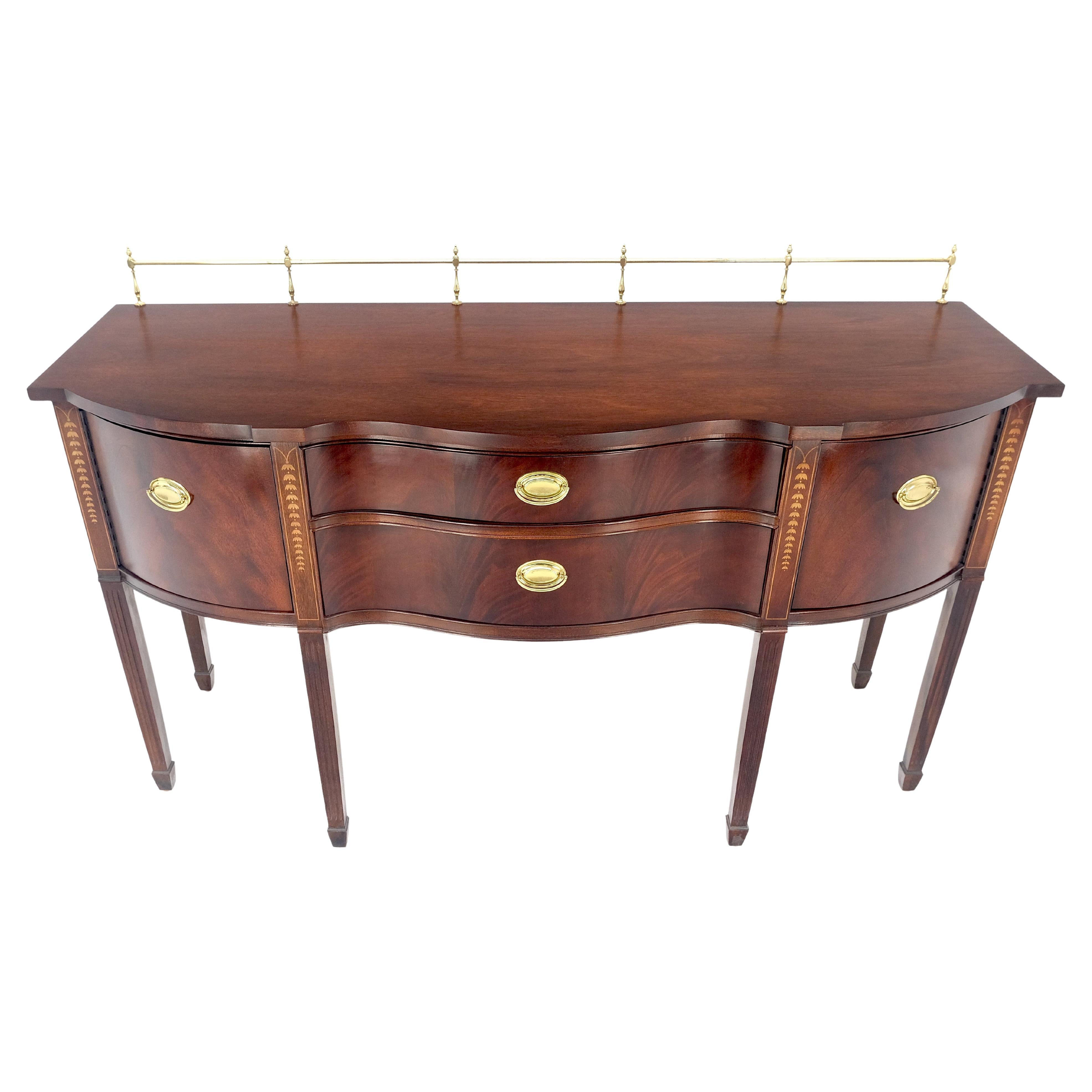 MINT Brass Gallery Crotch Mahogany Serpentine Front Federal Sideboard Thomasvill