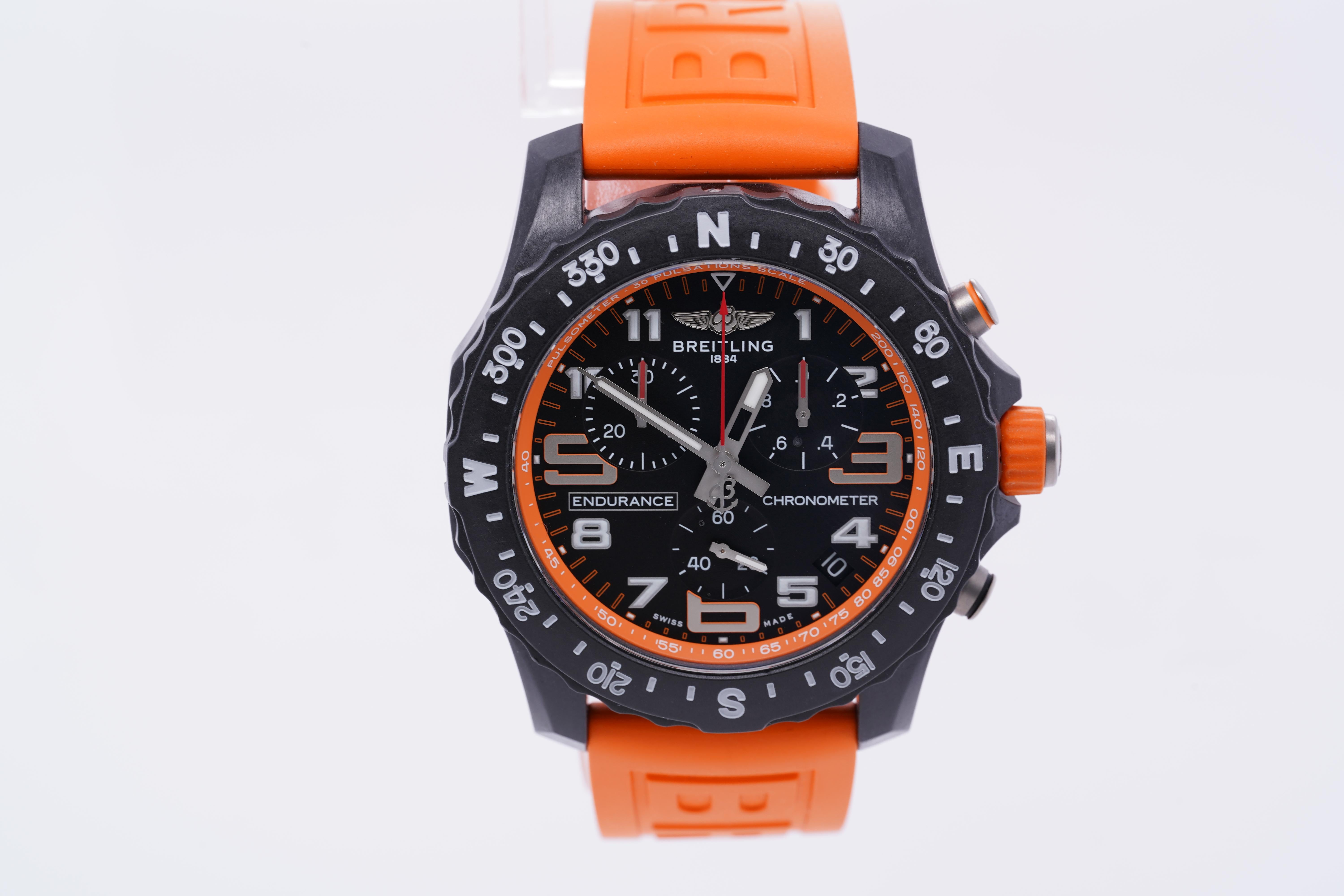 Breitling Endurance Pro Chronometer Black Dial Orange Strap X823100 4