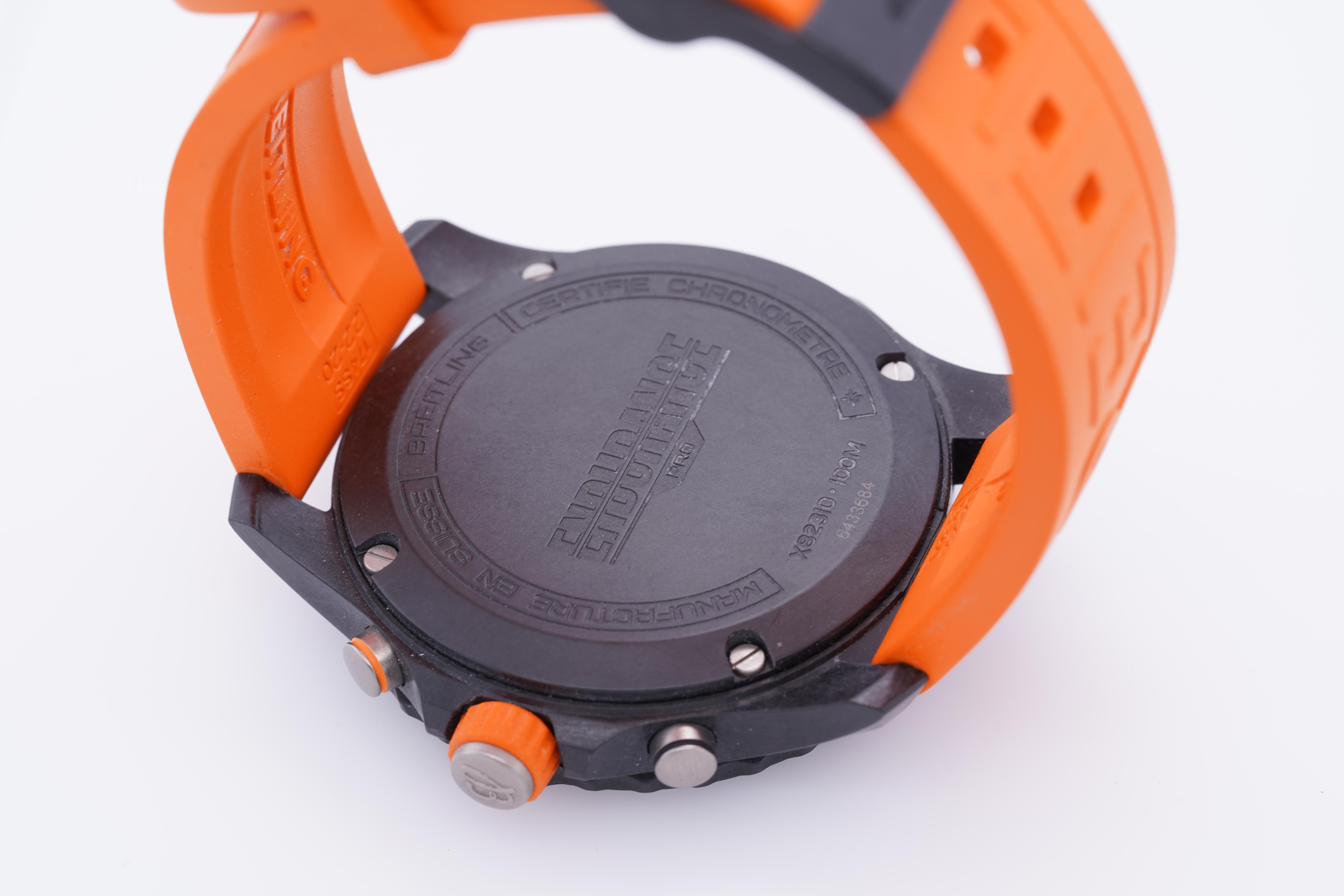 Breitling Endurance Pro Chronometer Black Dial Orange Strap X823100 8