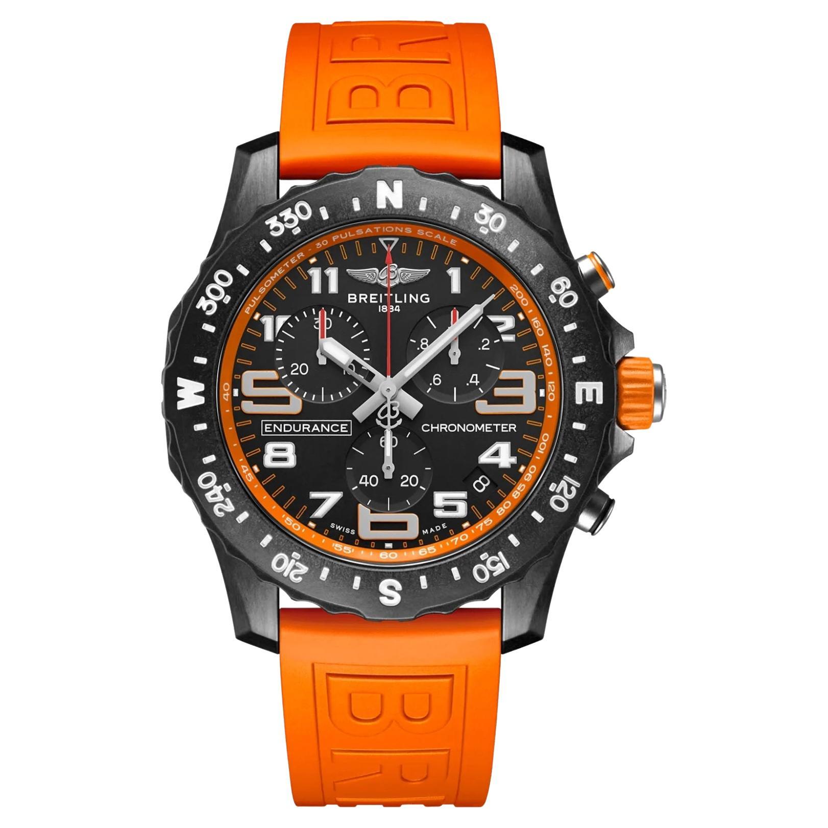 Breitling Endurance Pro Chronometer Black Dial Orange Strap X823100