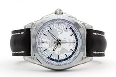 Mint Breitling Galactic Unitime Stainless Steel Automatic Watch WB3510