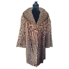 Mint Brezilian mature ocelot fur coat jacket Size 10/M ~no duties