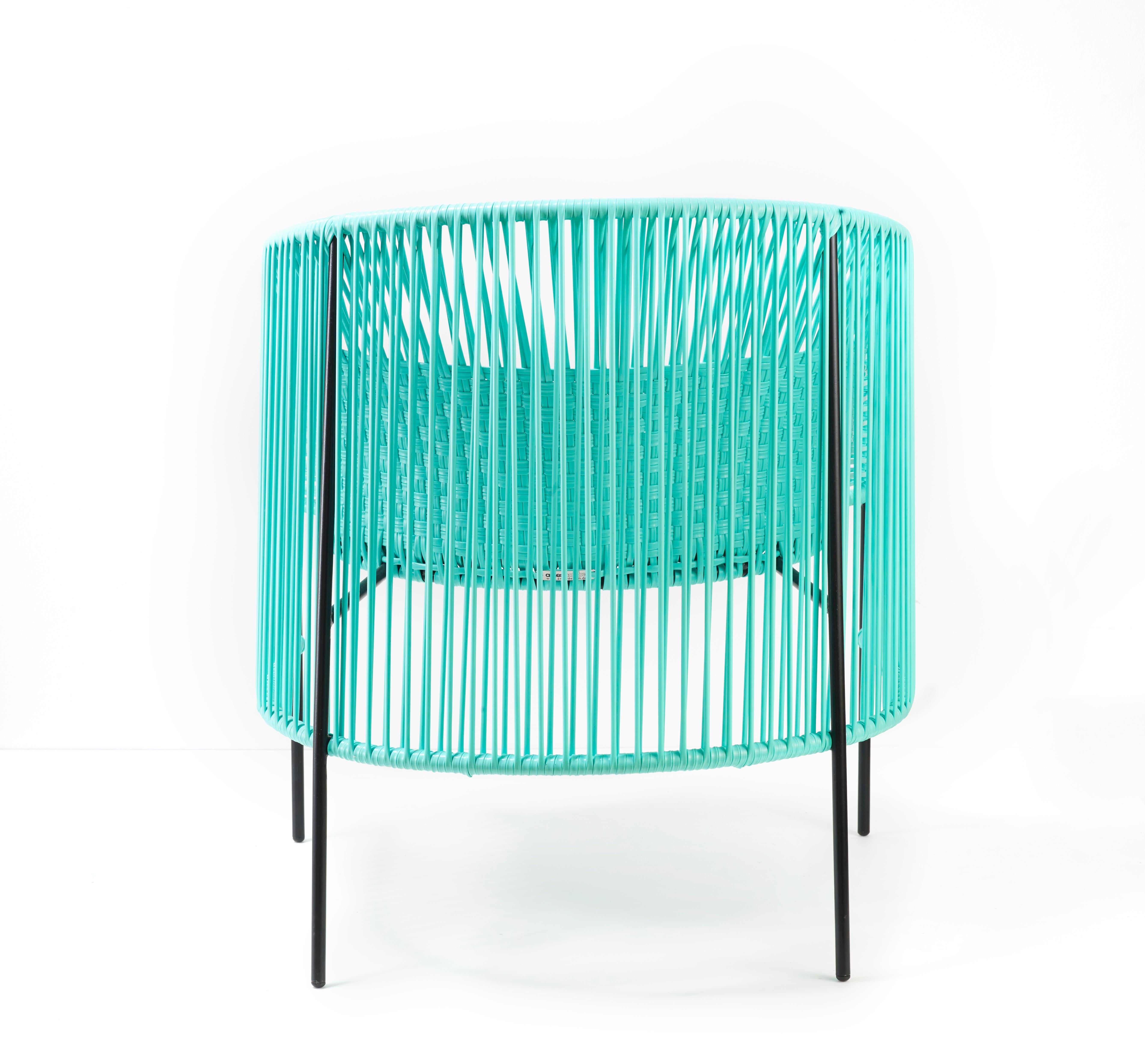 Powder-Coated Mint Caribe Lounge Chair by Sebastian Herkner For Sale