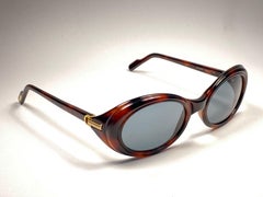 Mint Cartier Frisson Tortoise 8k Gold Plated Accents 1990 Sunglasses 53mm France