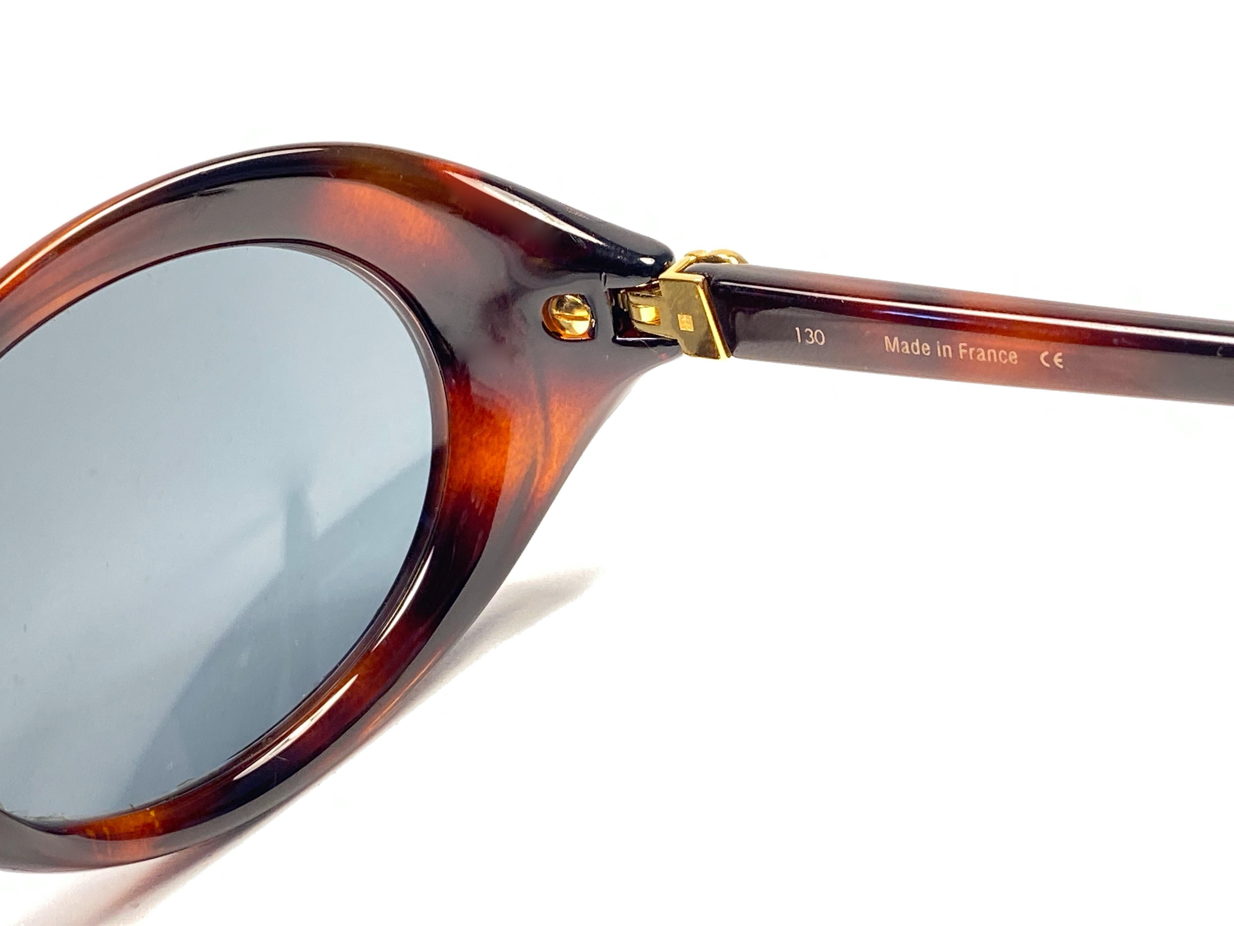 Mintfarbene Cartier Frisson Schildpatt 8k vergoldete Akzente 1990 Sonnenbrille 53mm Frankreich für Damen oder Herren im Angebot