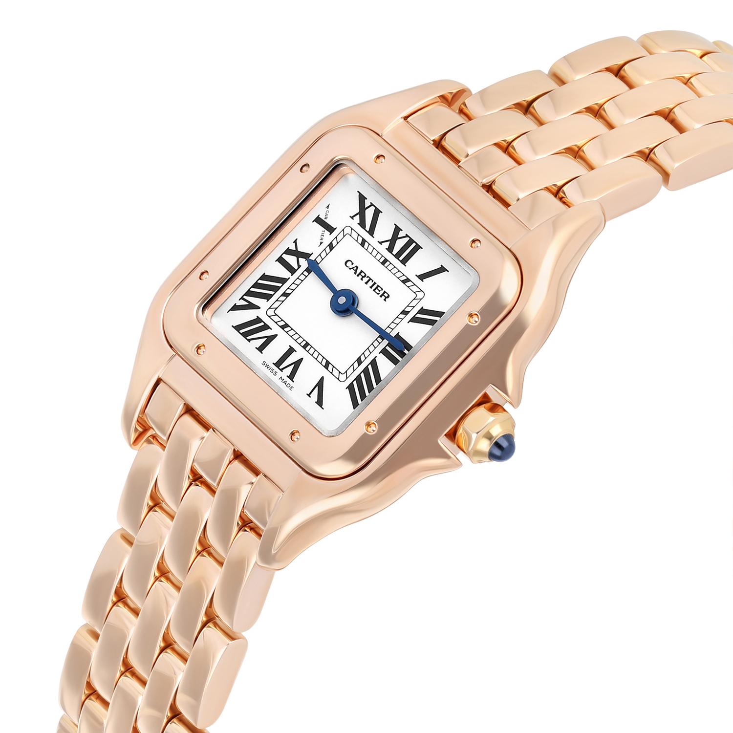 MINT Cartier Panthere Small WGPN0006 18K Rose Gold Ladies Watch Box & Papers For Sale 1