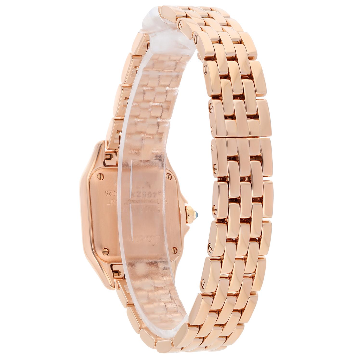 MINT Cartier Panthere Small WGPN0006 18K Rose Gold Ladies Watch Box & Papers For Sale 3