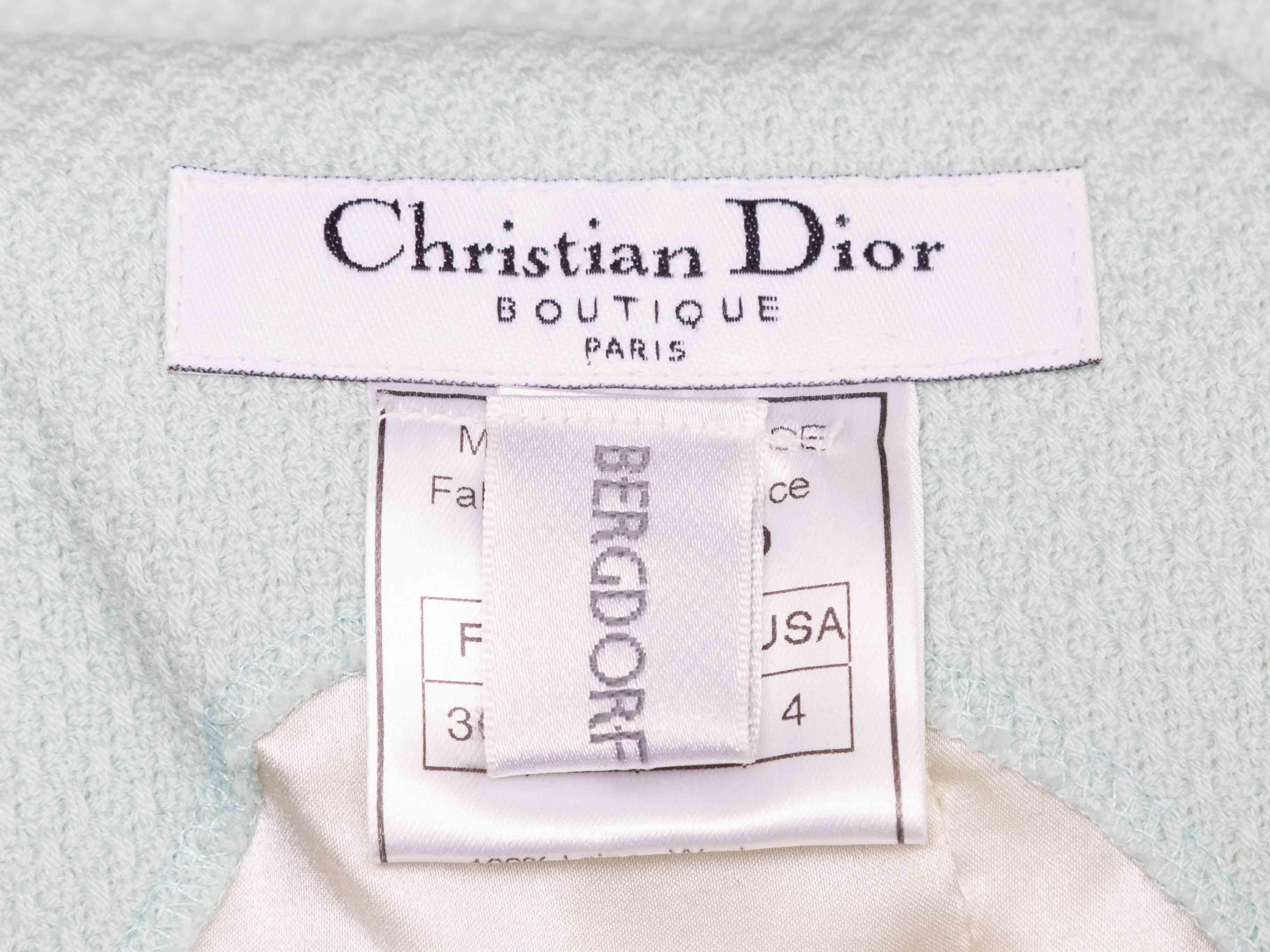 Mint Christian Dior ärmelloses Wollkleid Größe FR 36 im Zustand „Gut“ im Angebot in New York, NY