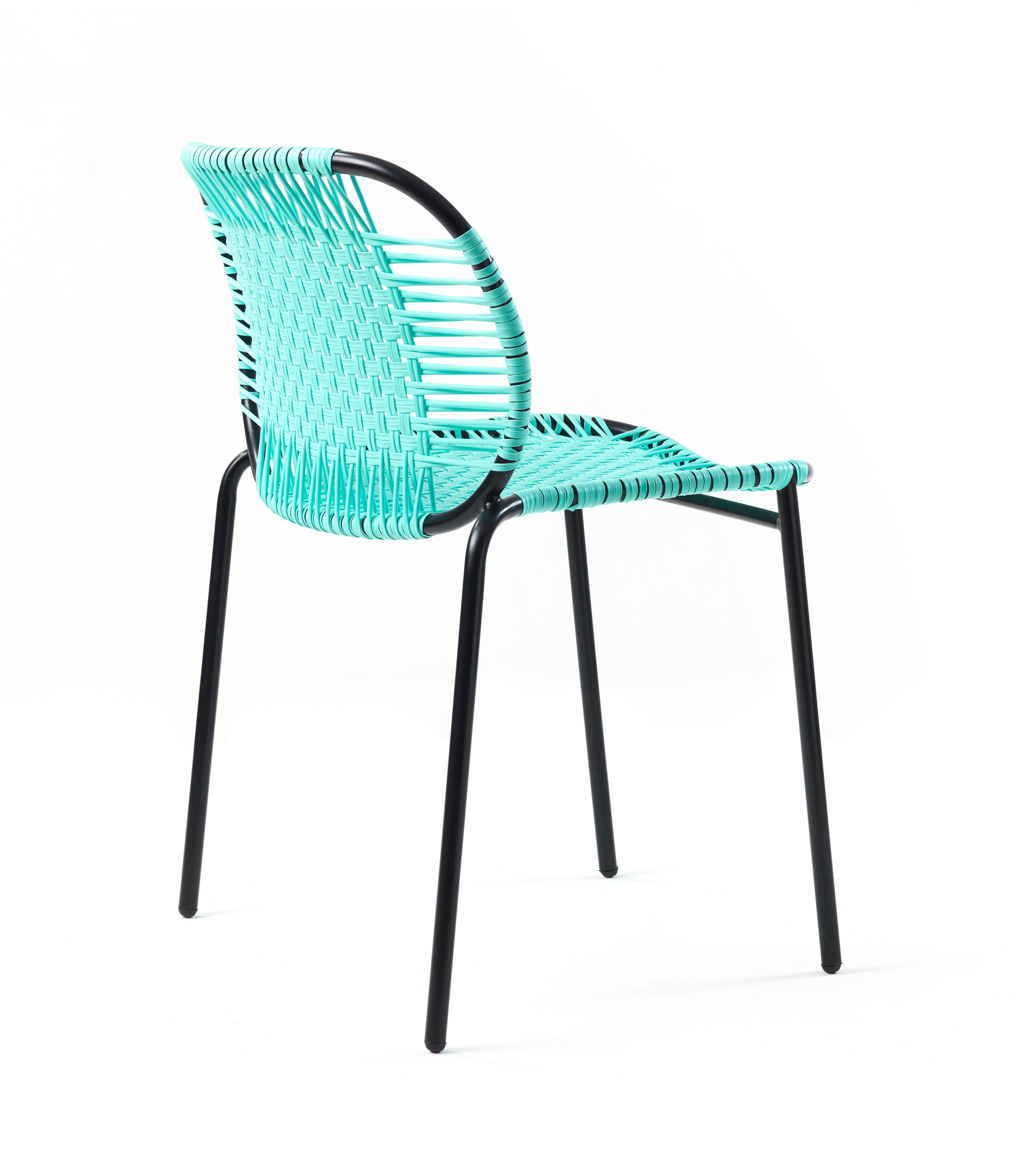 Powder-Coated Mint Cielo Stacking Chair by Sebastian Herkner For Sale