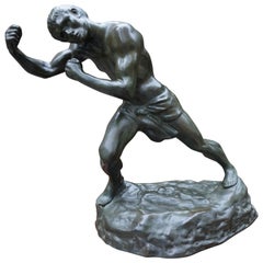 Mint Condition Heavy Bronze Boxer / Price Fighter Sculpture by Jef Lambeaux