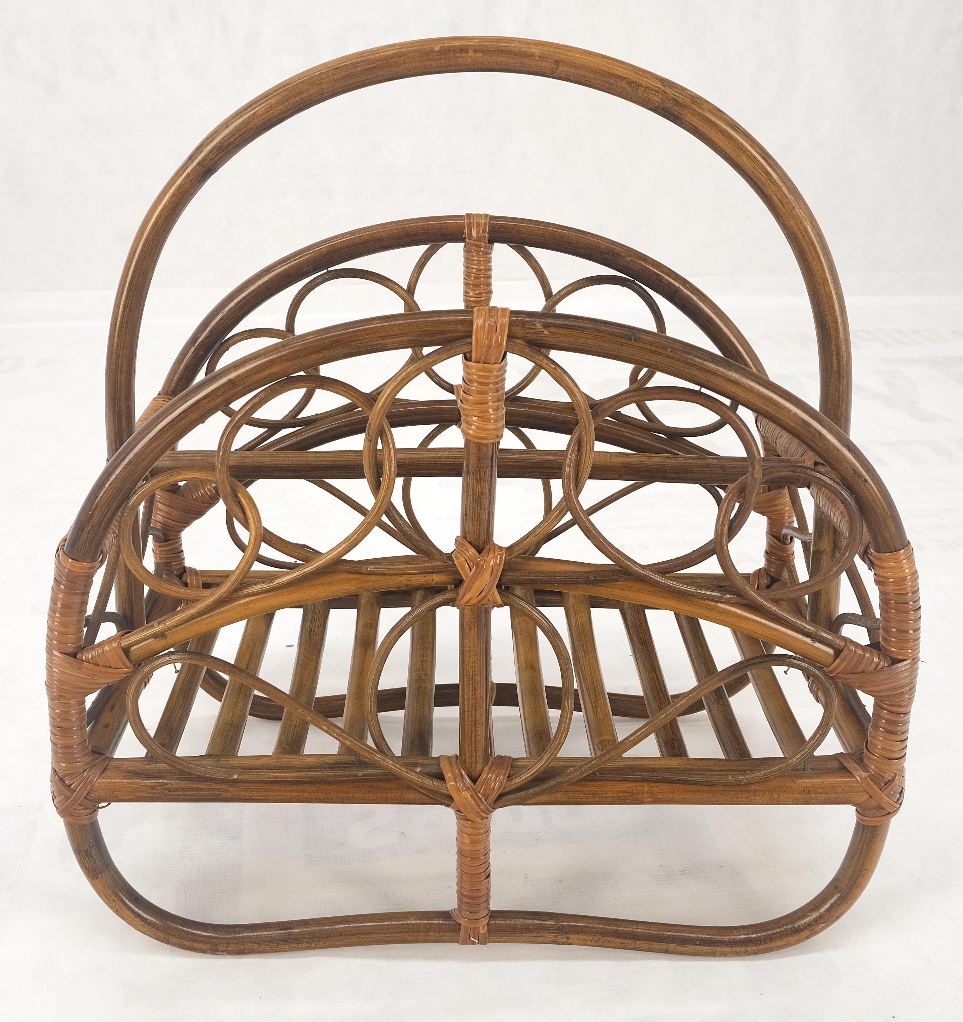 American Mint Condition Mid Century modern c1970s Burnt Bamboo Magazine Rack  For Sale