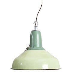 Luce da cucina a sospensione per magazzino industriale smaltata verde menta antico