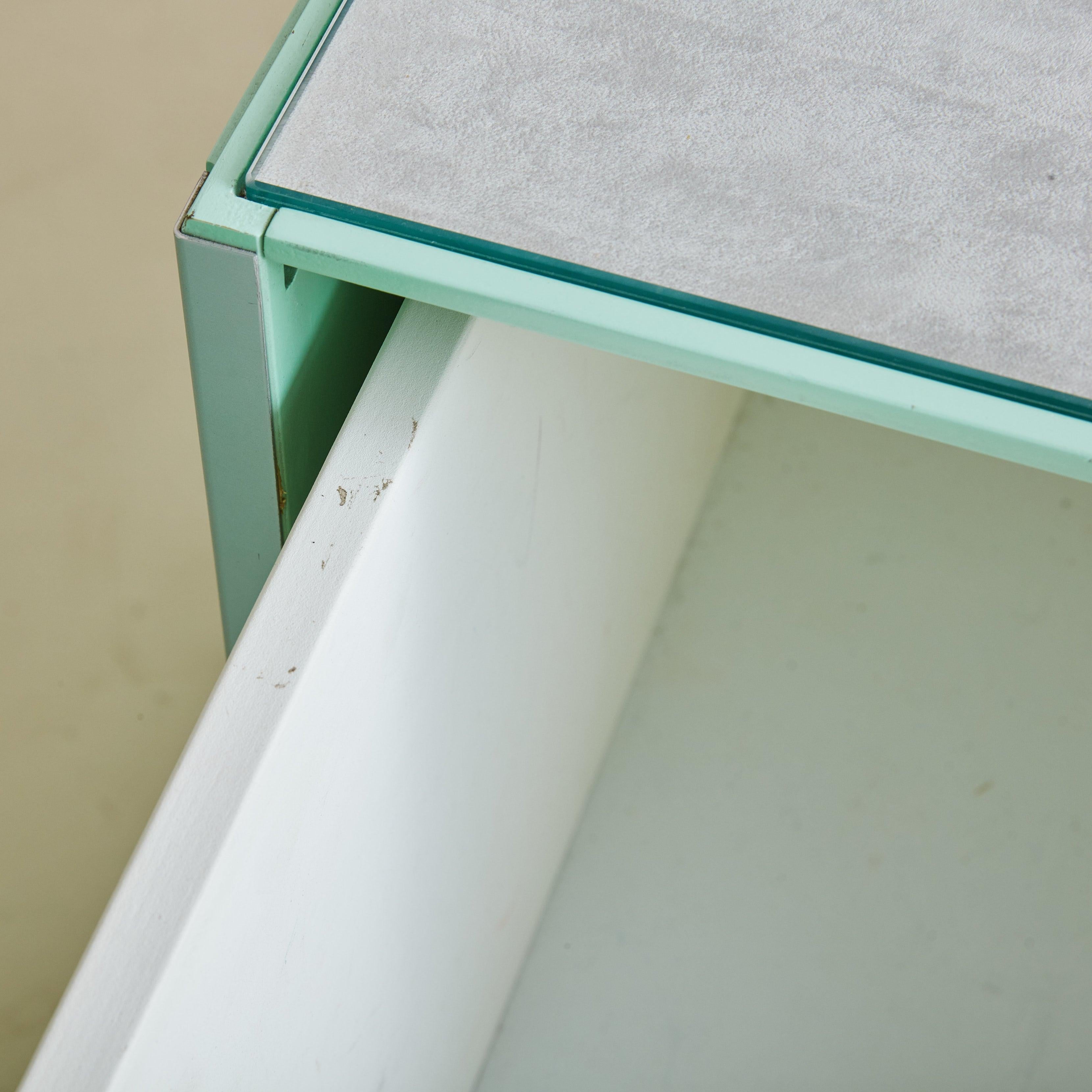 Mint Green Cube Cabinet Attributed to Alessandro Mendini for Alessi, Italy 1980s For Sale 3