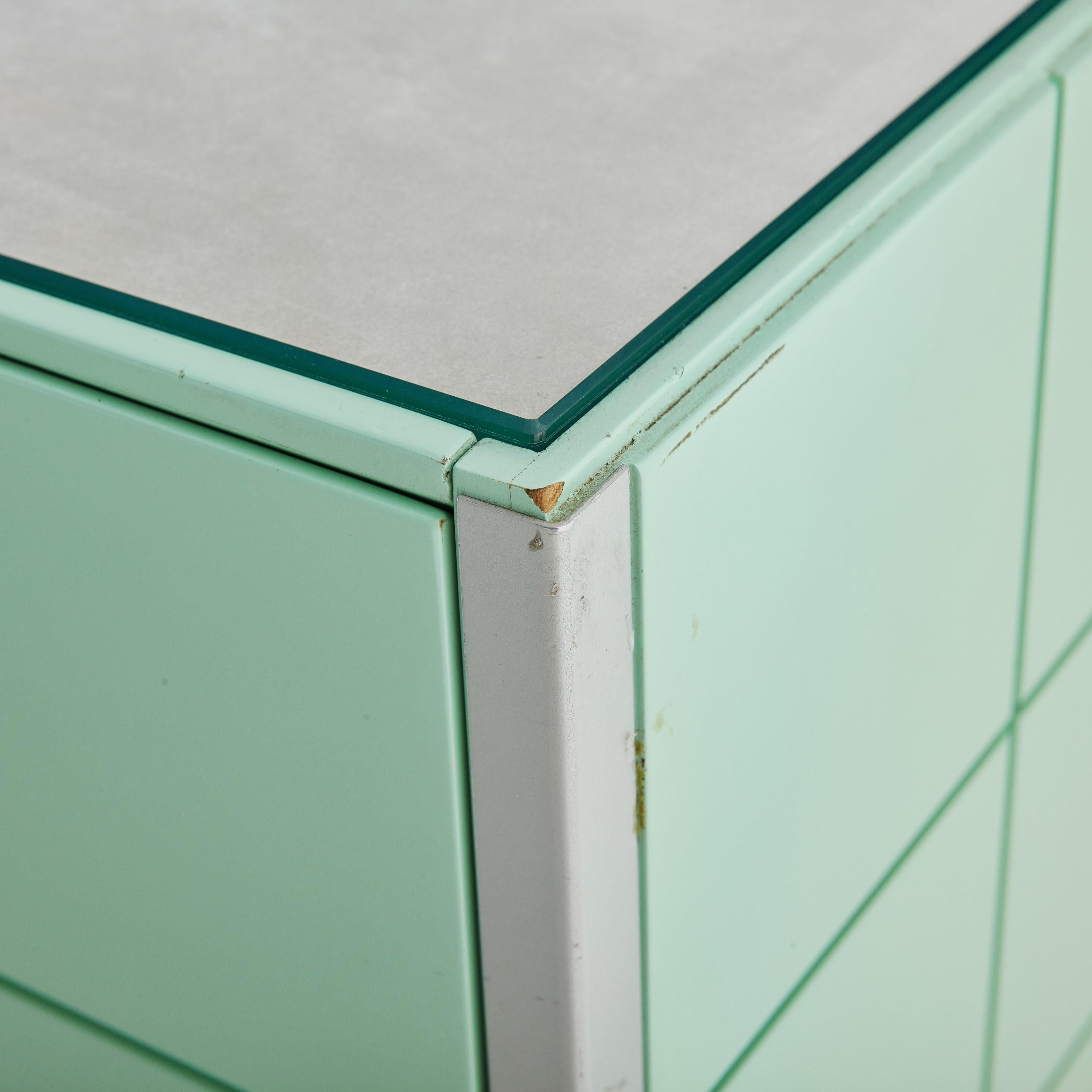 Mint Green Cube Cabinet Attributed to Alessandro Mendini for Alessi, Italy 1980s For Sale 4