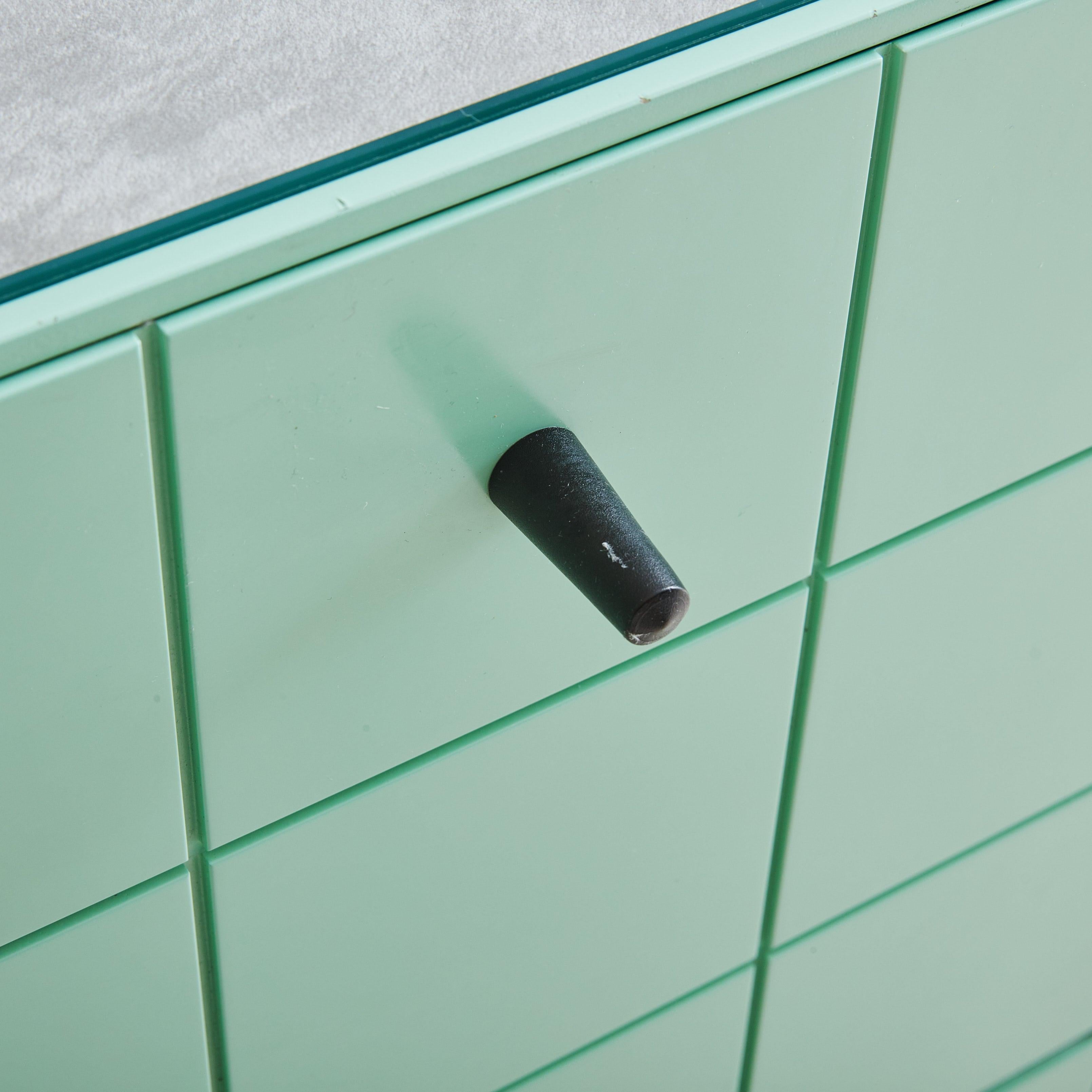 Mint Green Cube Cabinet Attributed to Alessandro Mendini for Alessi, Italy 1980s For Sale 2