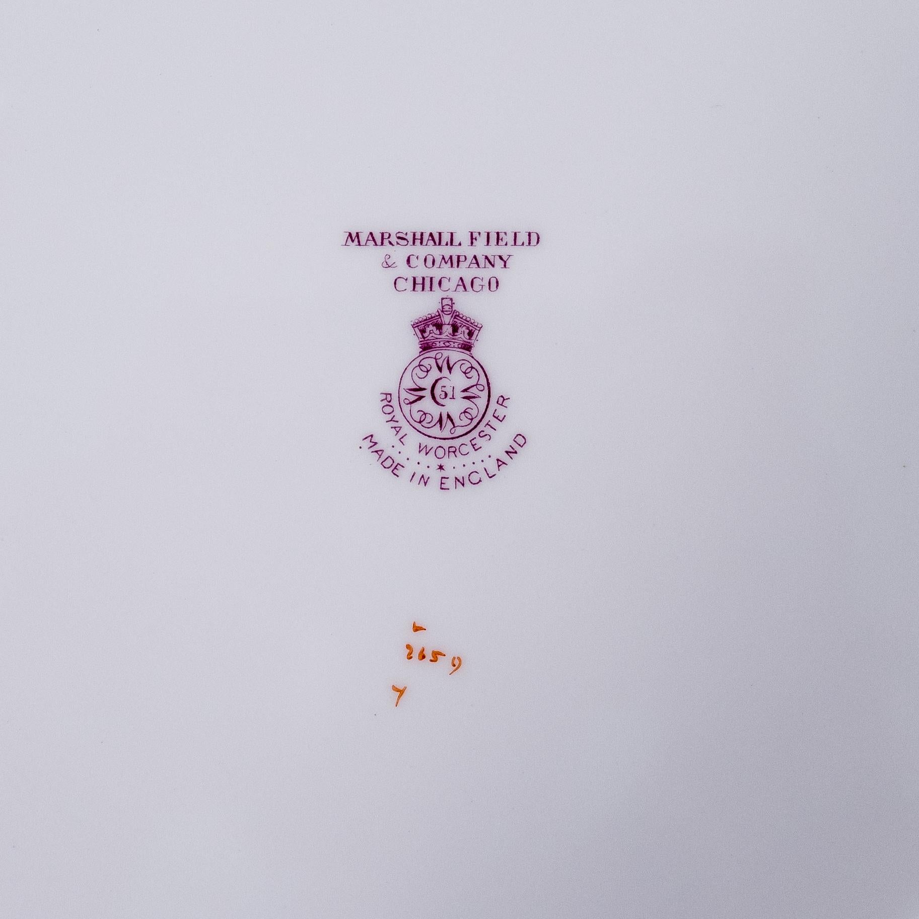 Mint Green Dessert Plates, Set of 11 Antique England with Enamel