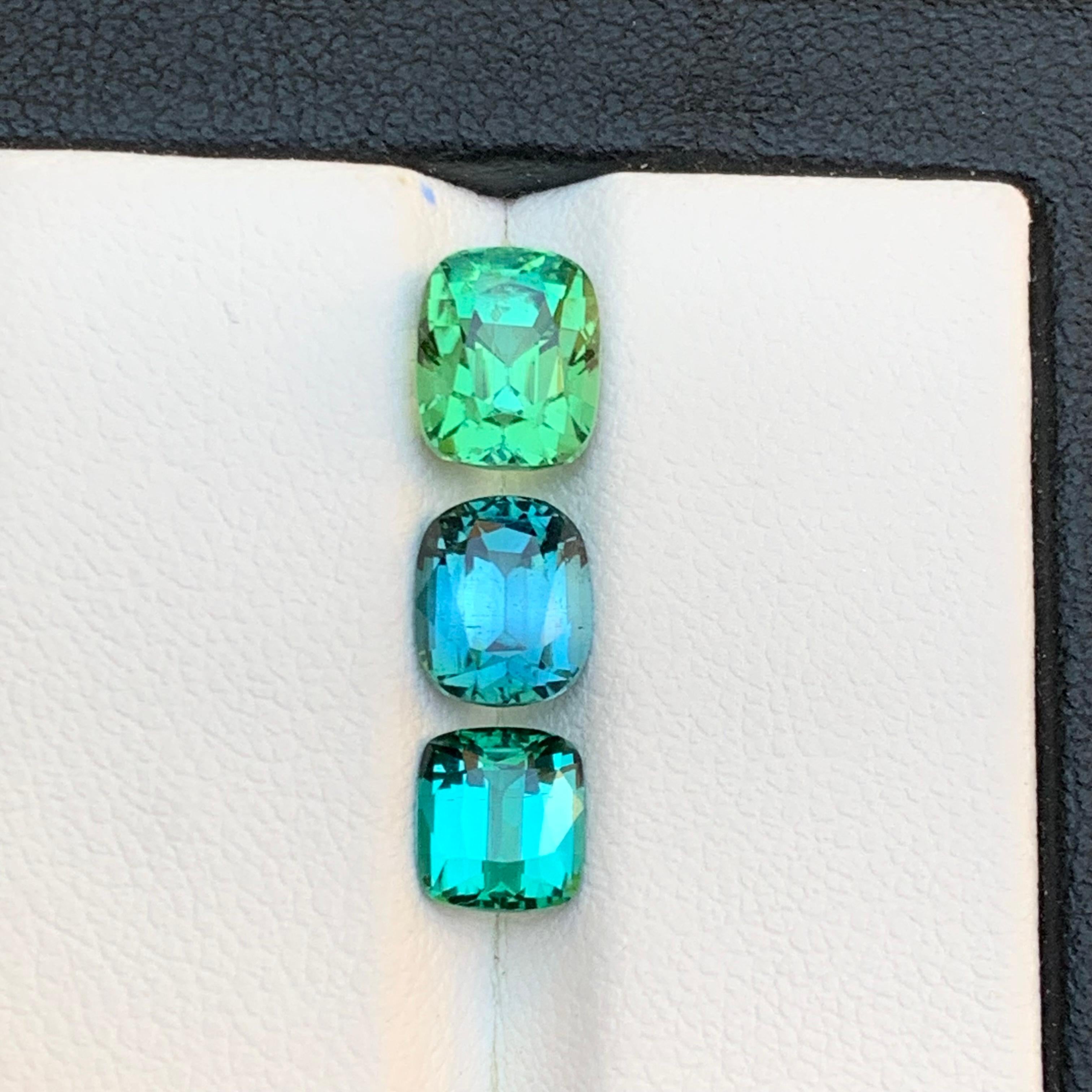 Mintgrün Grünlich Blau Lagunengrün Natürlicher Turmalin Lose Edelsteine 4,85 ct im Angebot 4