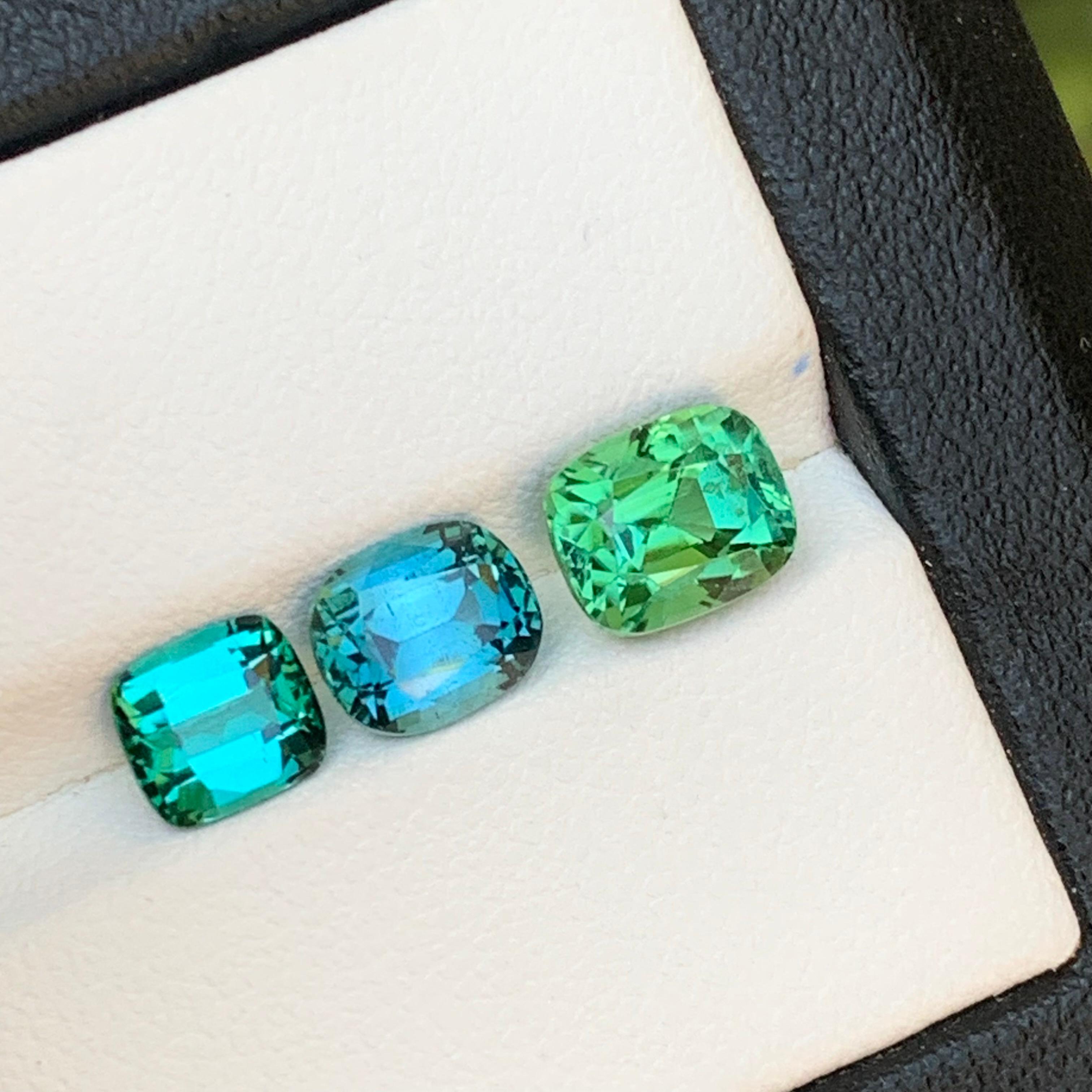 Mintgrün Grünlich Blau Lagunengrün Natürlicher Turmalin Lose Edelsteine 4,85 ct im Angebot 7