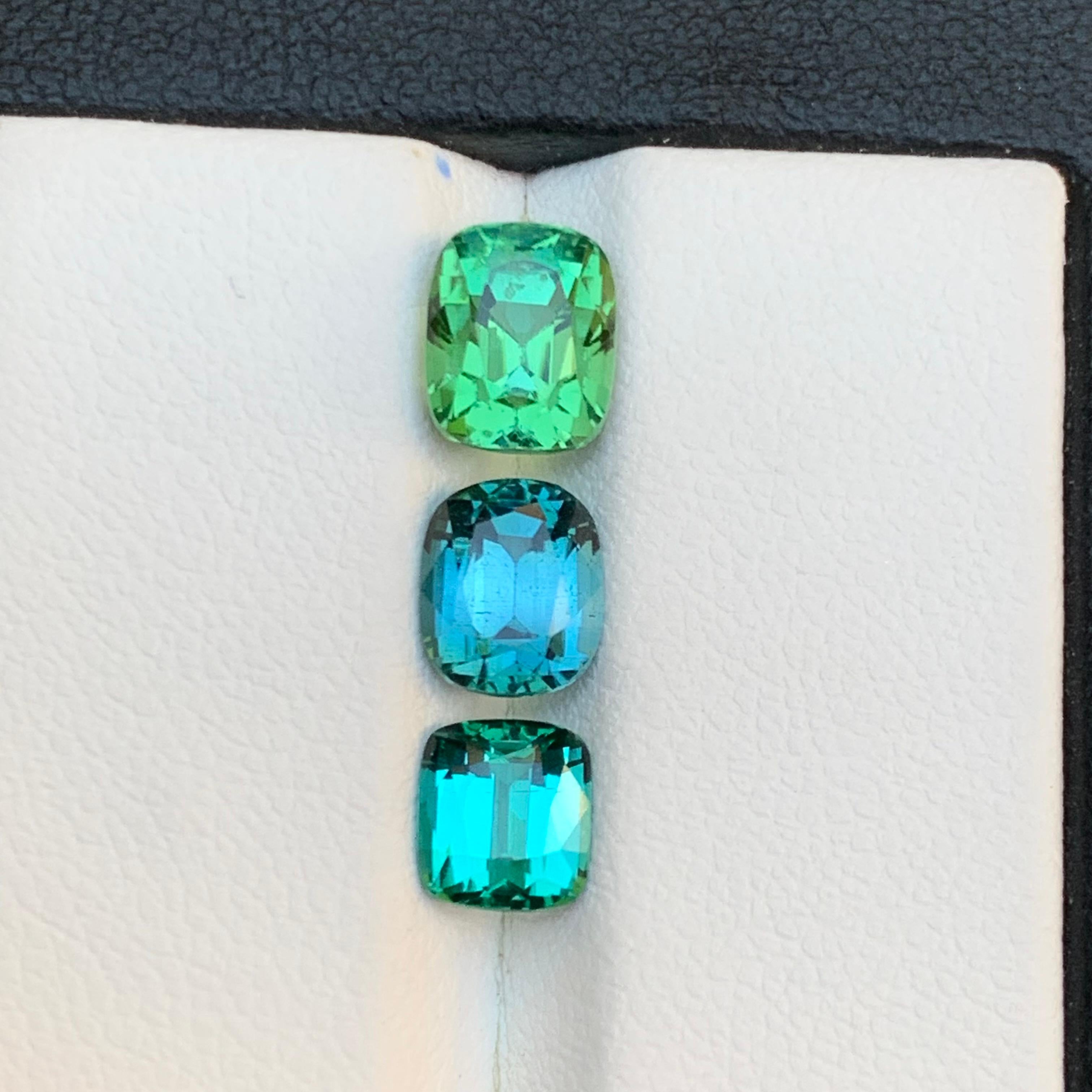 Mintgrün Grünlich Blau Lagunengrün Natürlicher Turmalin Lose Edelsteine 4,85 ct (Zeitgenössisch) im Angebot