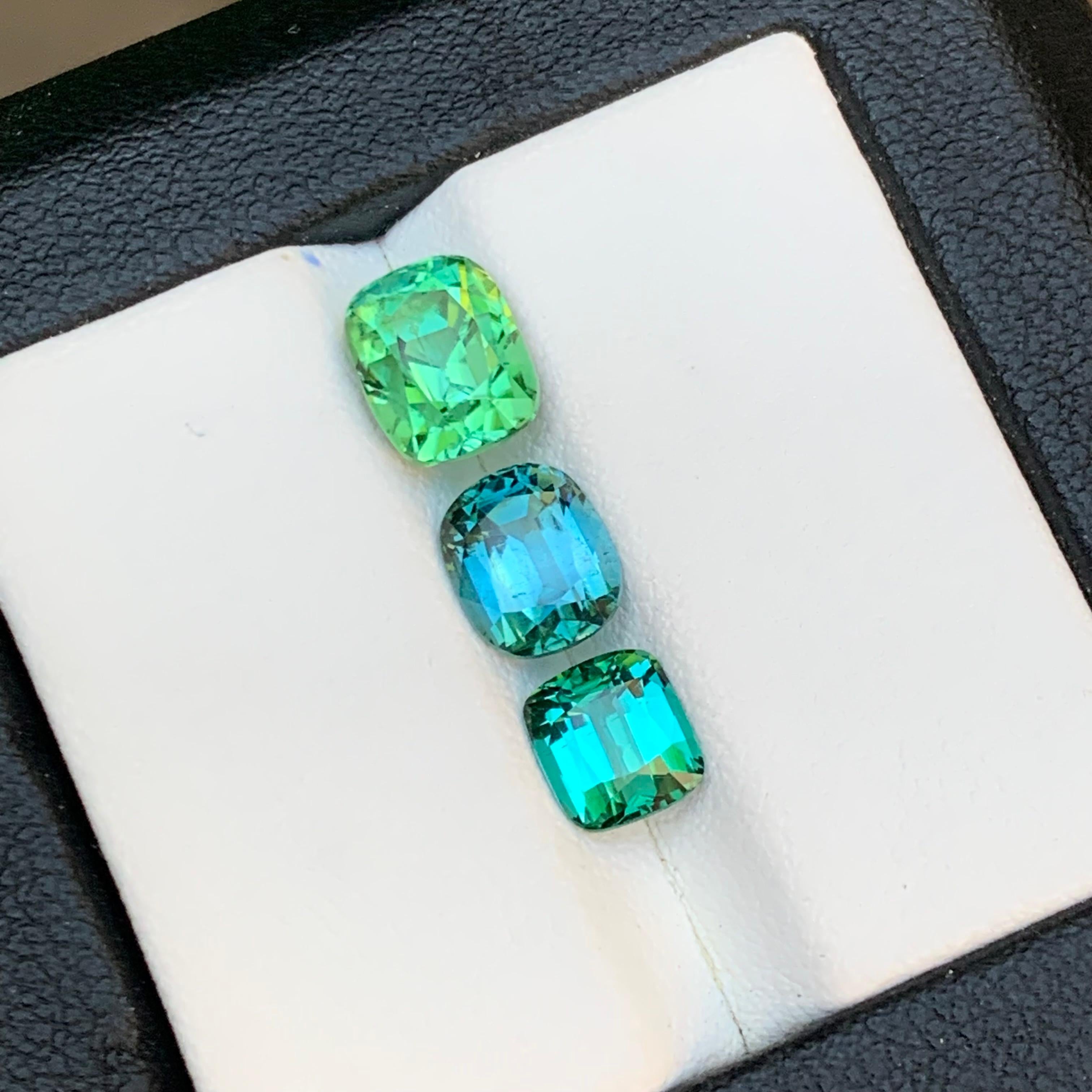 Mintgrün Grünlich Blau Lagunengrün Natürlicher Turmalin Lose Edelsteine 4,85 ct im Angebot 2