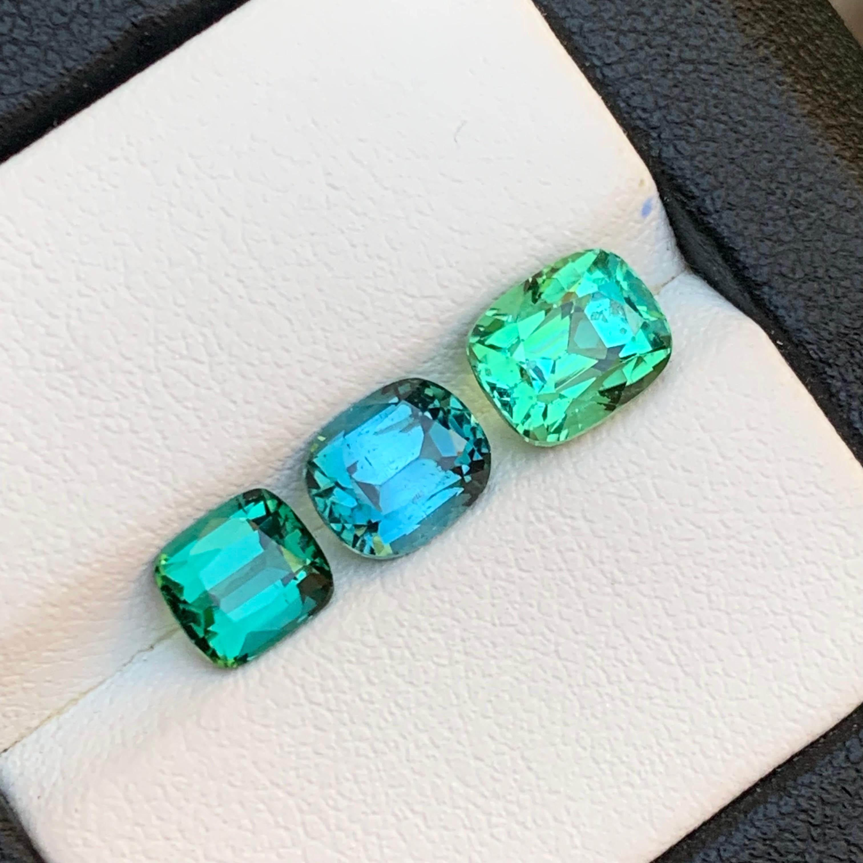 Mintgrün Grünlich Blau Lagunengrün Natürlicher Turmalin Lose Edelsteine 4,85 ct im Angebot 3