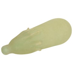 Mint Green Italian Scavo Glass Aubergine Eggplant Figurine Vegetable Sculpture