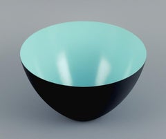 Mint Green Krenit Bowl in Metal, Designed by Hermann Krenchel