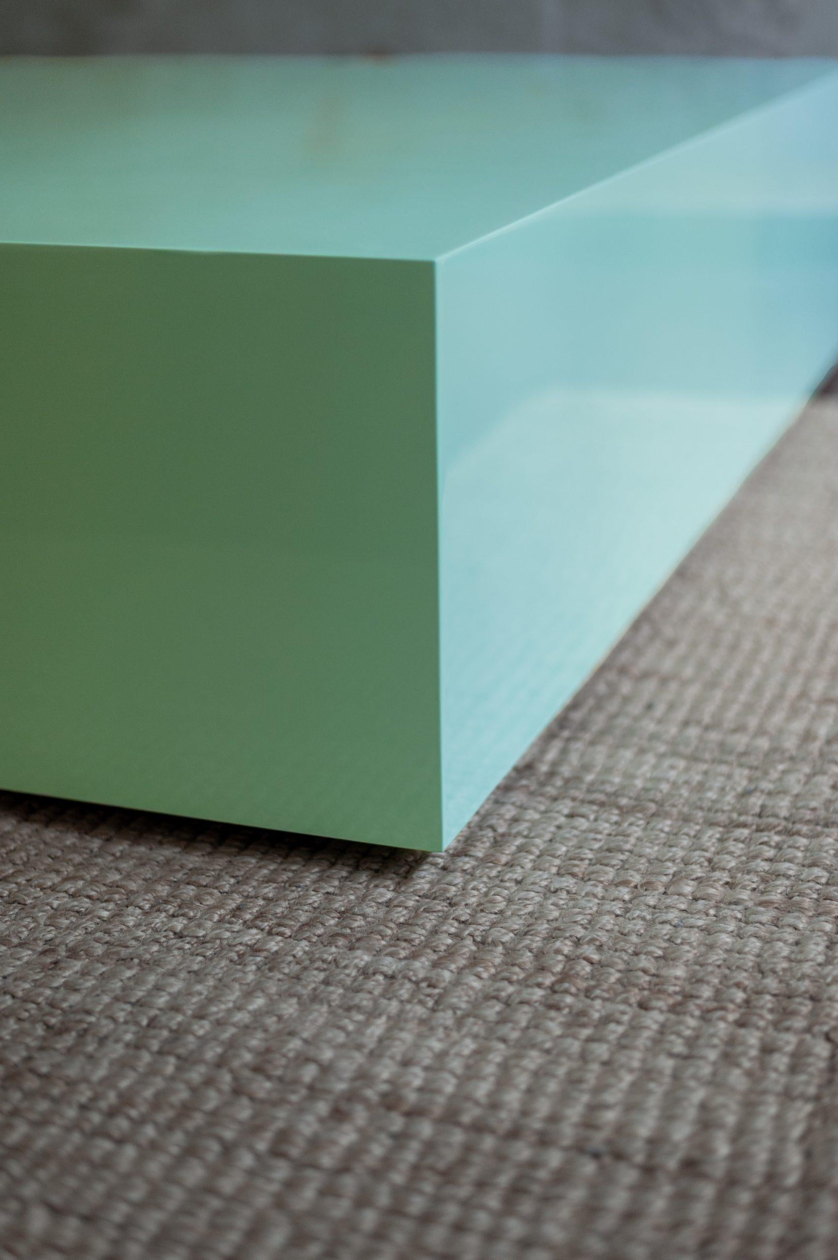 Late 20th Century Mint Green Lacquered Coffee Table – 1980s For Sale