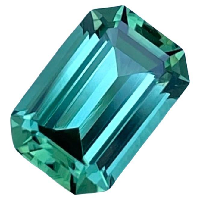Mint Green Loose Tourmaline 1.80 carat Emerald Cut Natural Afghanistani Gemstone For Sale