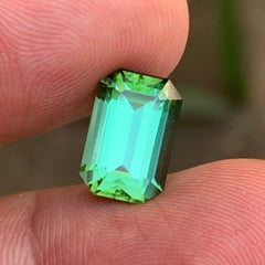 Mint Green Natural Tourmaline 4.83 Carat Emerald Cut Loose Gemstone for Ring