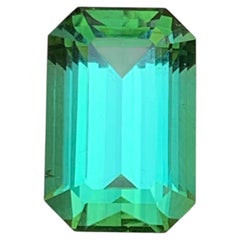 Mint Green Natural Tourmaline 4.83 Carat Emerald Cut Loose Gemstone for Ring