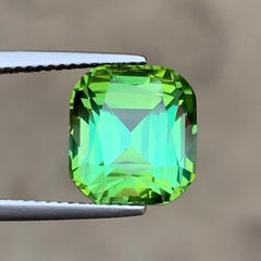 Mint Green Natural Tourmaline 6.70 Carat Cushion Cut Loose Gemstone for Ring