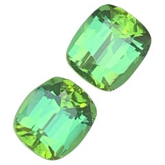 Gemas de turmalina natural verde menta 4,00 ct talla cojín para pendientes Joyas