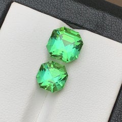 Mint Green Natural Tourmaline Loose Gemstones Set 7.25 Ct Octagon Cut-Jewelry