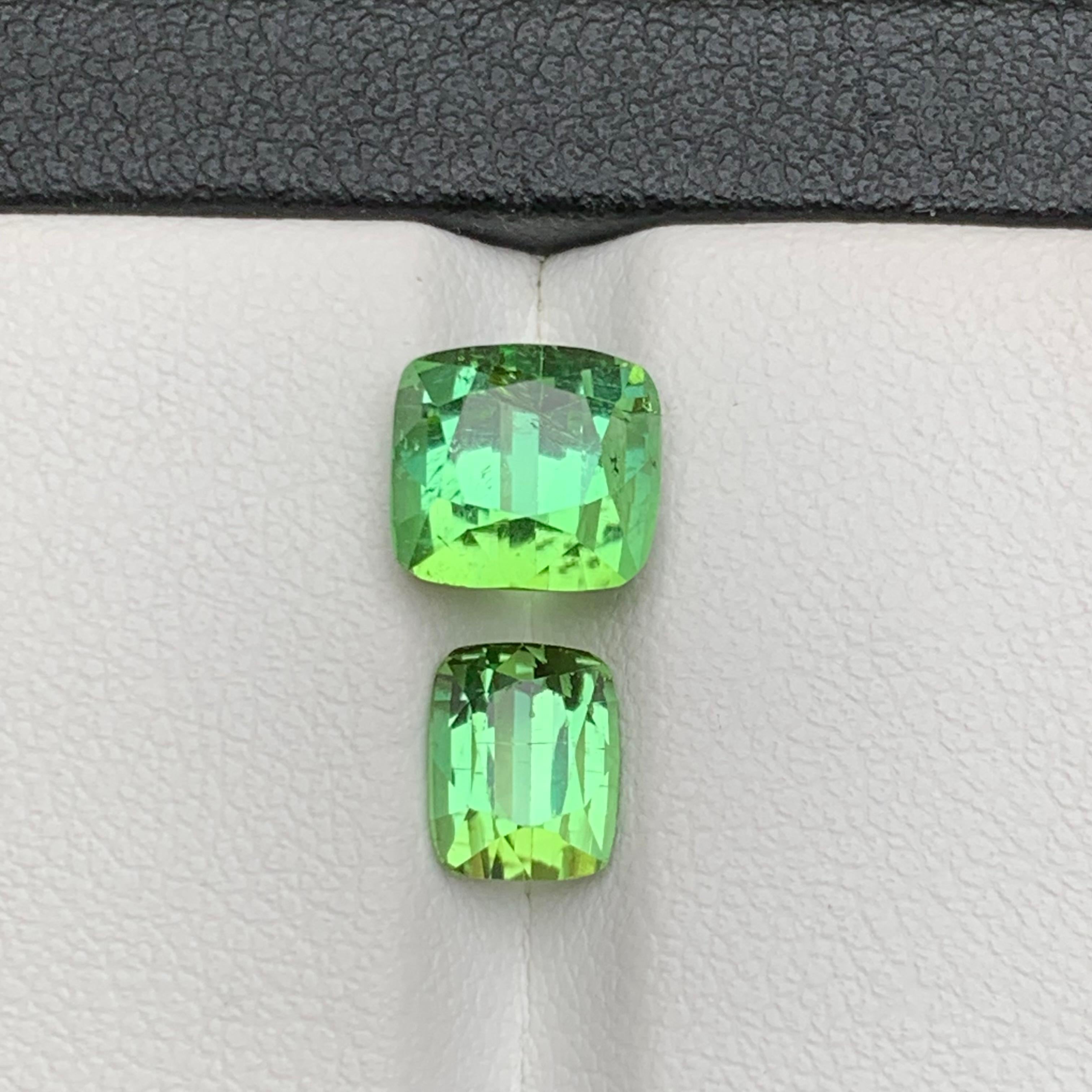 Mint Green Natural Tourmaline Ring Loose Gemstones 4.80 Ct Cushion Cut-Jewelry For Sale 6