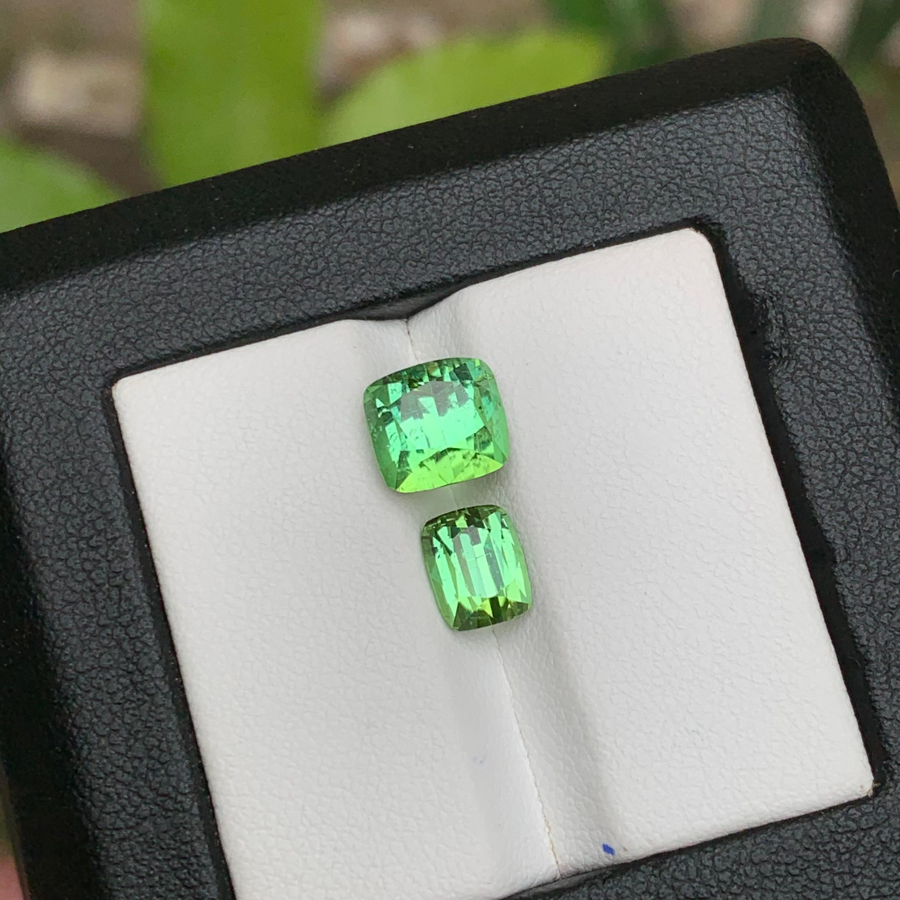Mint Green Natural Tourmaline Ring Loose Gemstones 4.80 Ct Cushion Cut-Jewelry For Sale 7