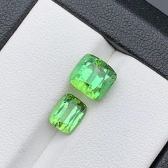Mint Green Natural Tourmaline Ring Loose Gemstones 4.80 Ct Cushion Cut-Jewelry