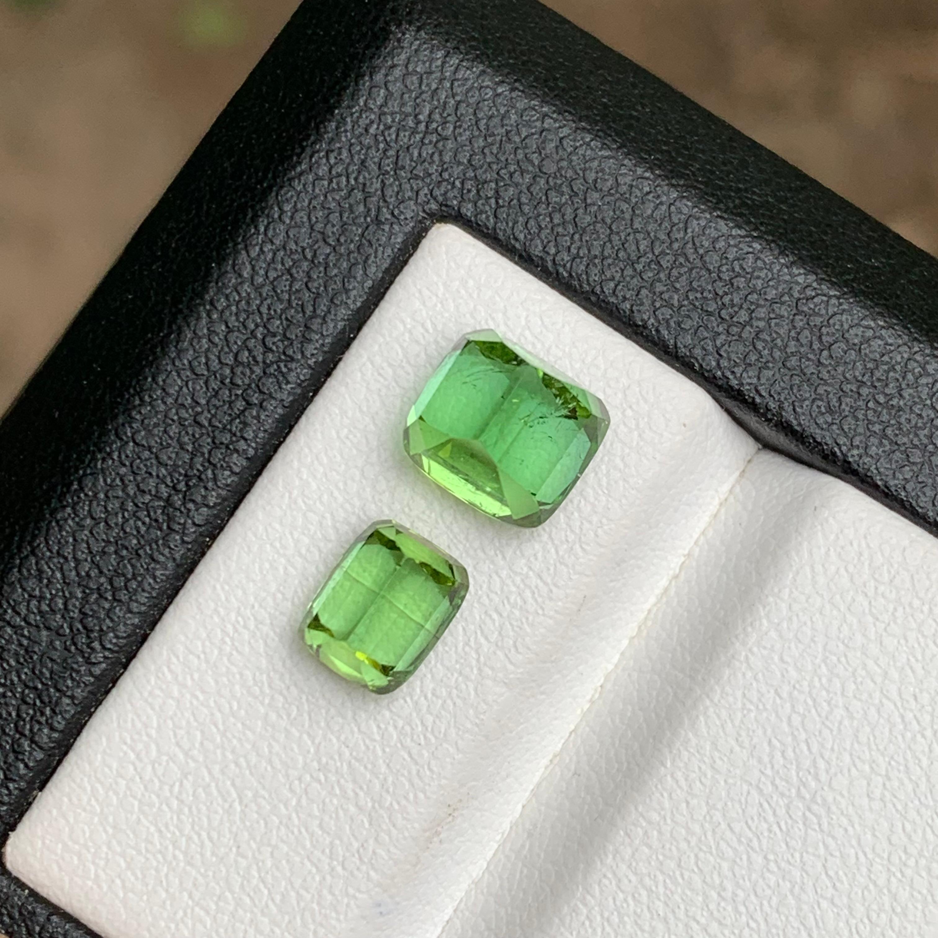 Mint Green Natural Tourmaline Ring Loose Gemstones 4.80 Ct Cushion Cut-Jewelry For Sale 1