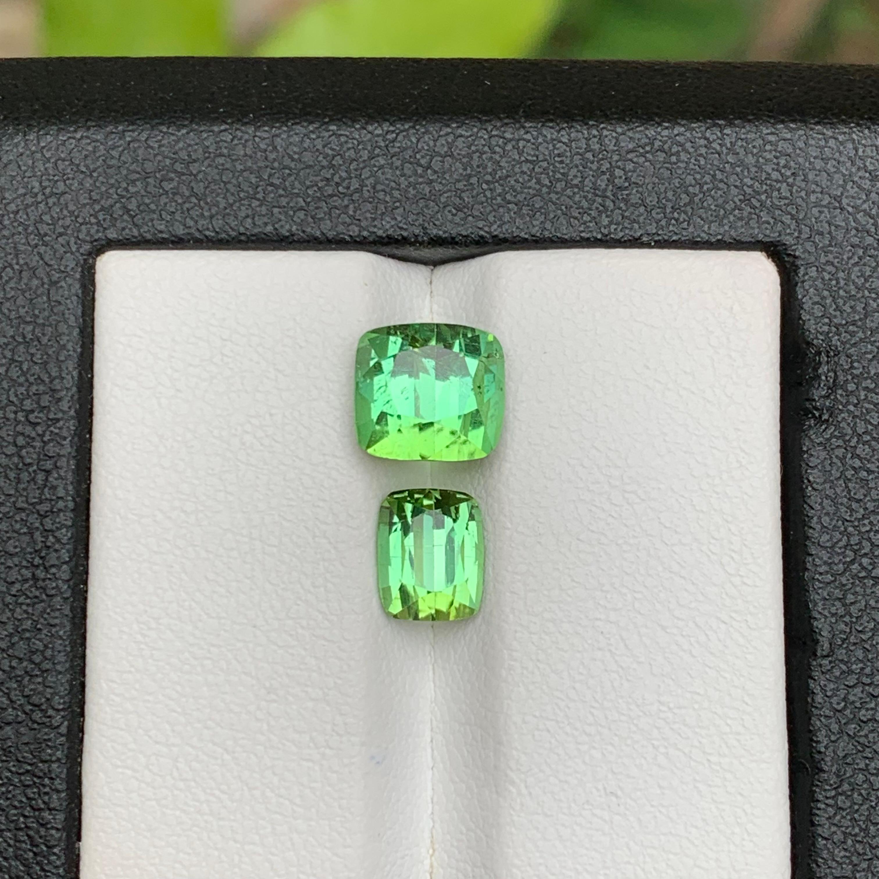 Mint Green Natural Tourmaline Ring Loose Gemstones 4.80 Ct Cushion Cut-Jewelry For Sale 2