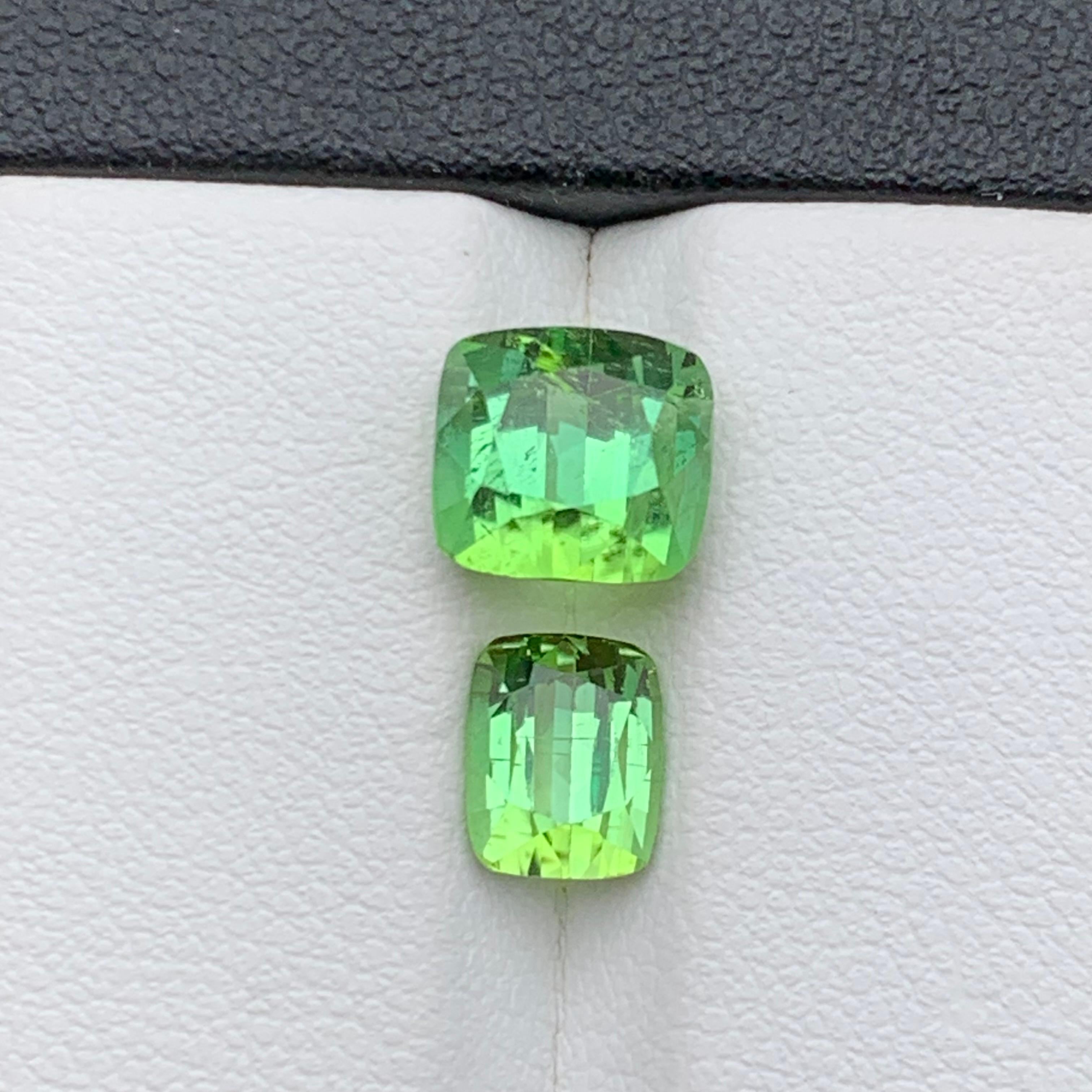 Mint Green Natural Tourmaline Ring Loose Gemstones 4.80 Ct Cushion Cut-Jewelry For Sale 3