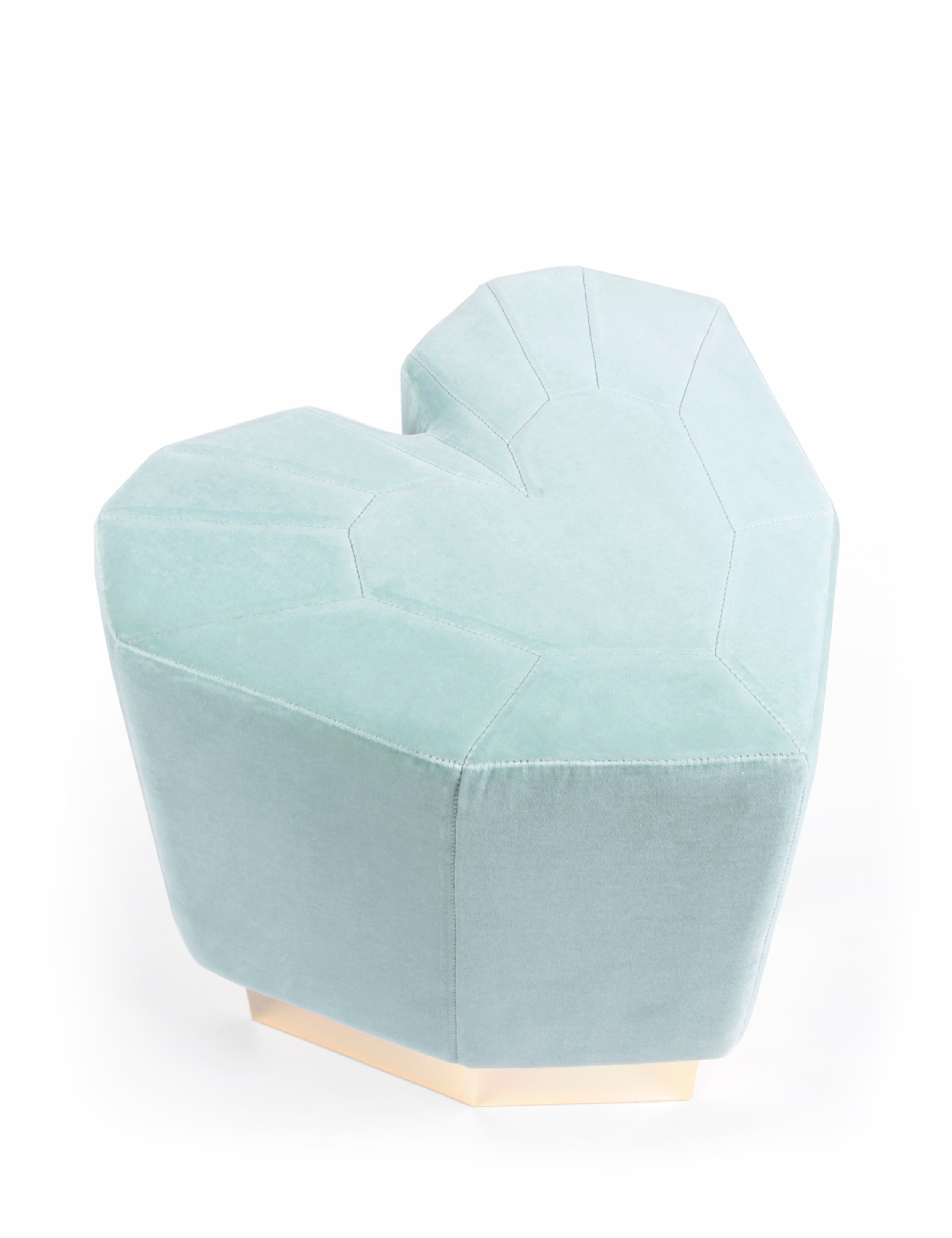 Contemporary Mint Green Queen Heart Stool by Royal Stranger